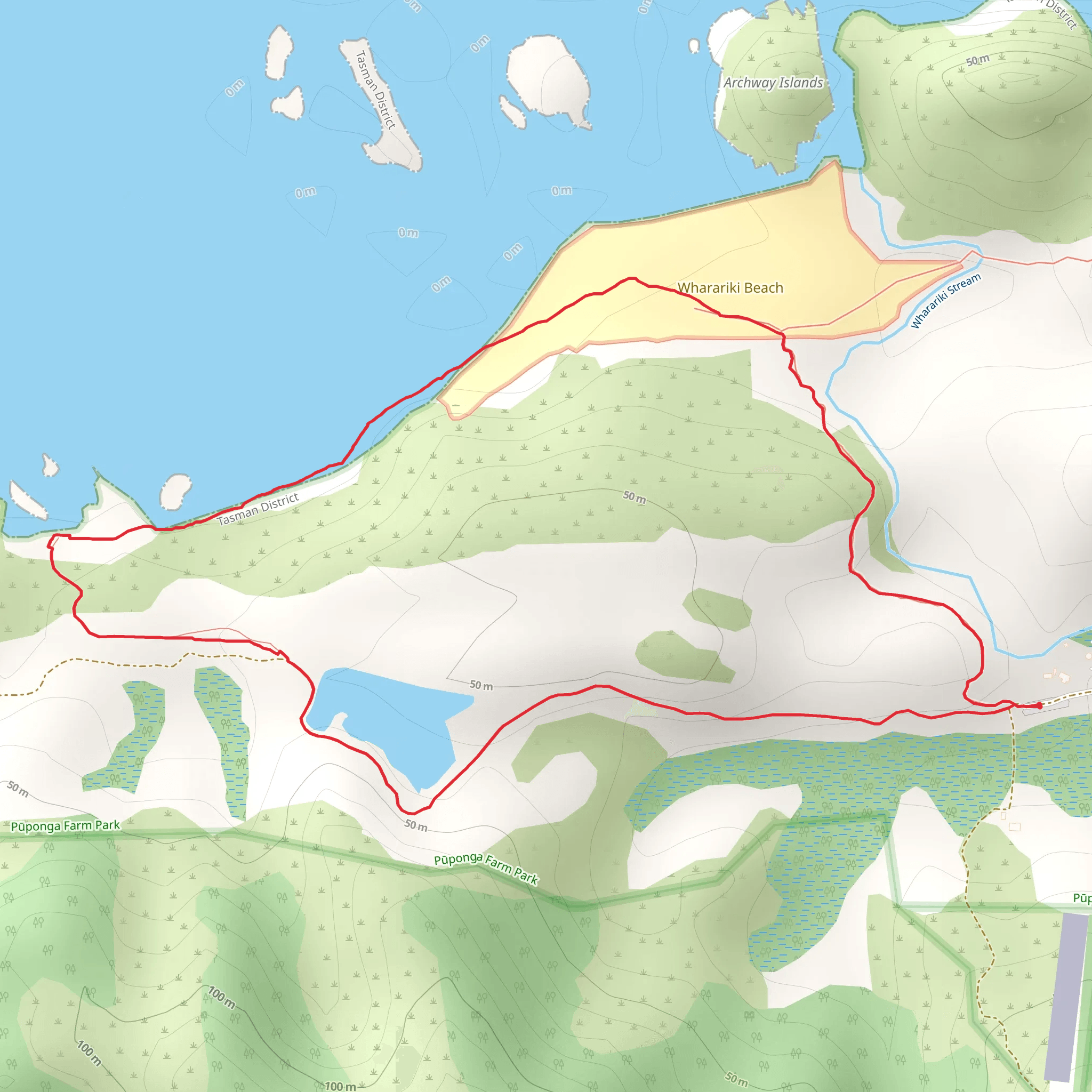 Wharariki Beach Loop mobile static map