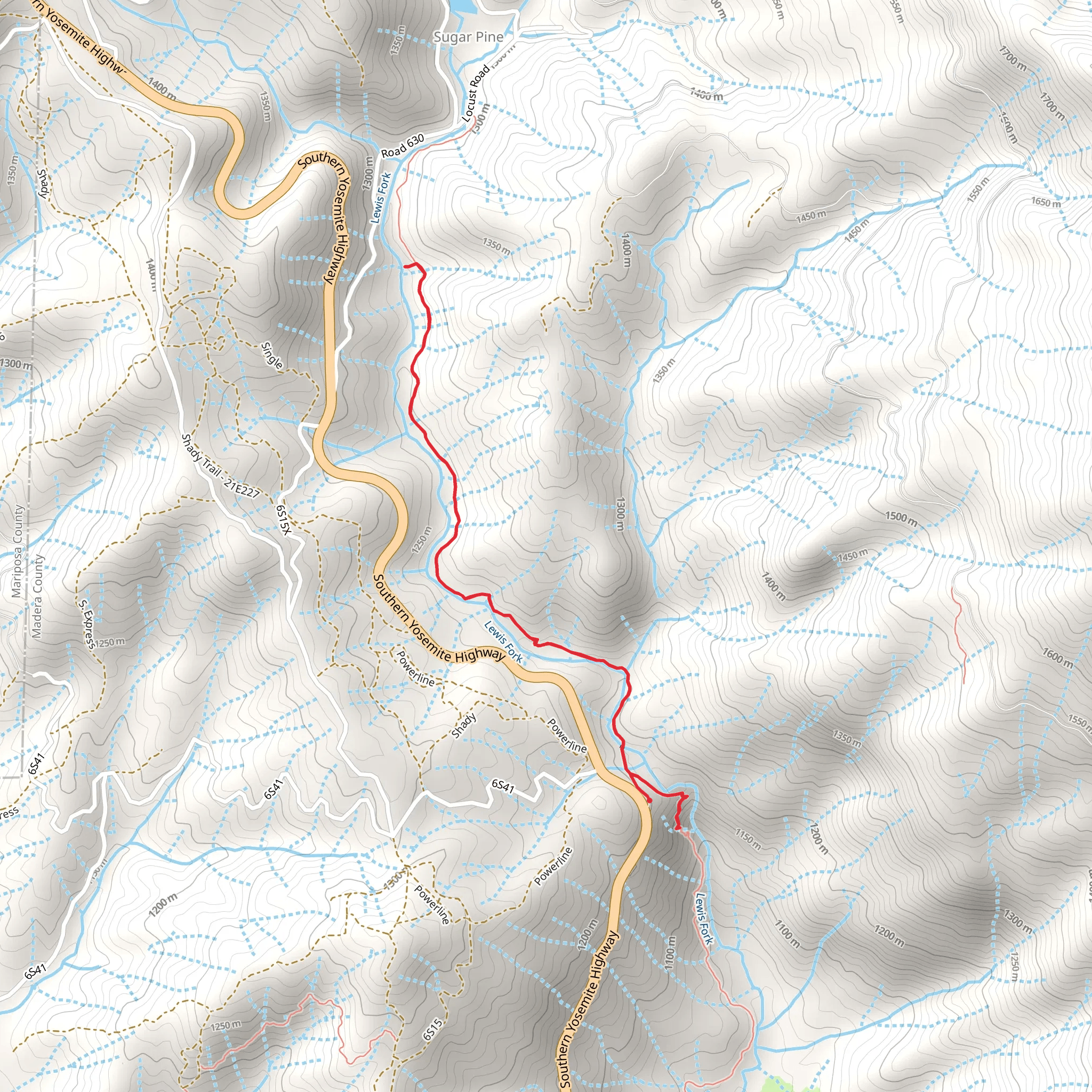 Lewis Fork and Lewis Creek Trail mobile static map
