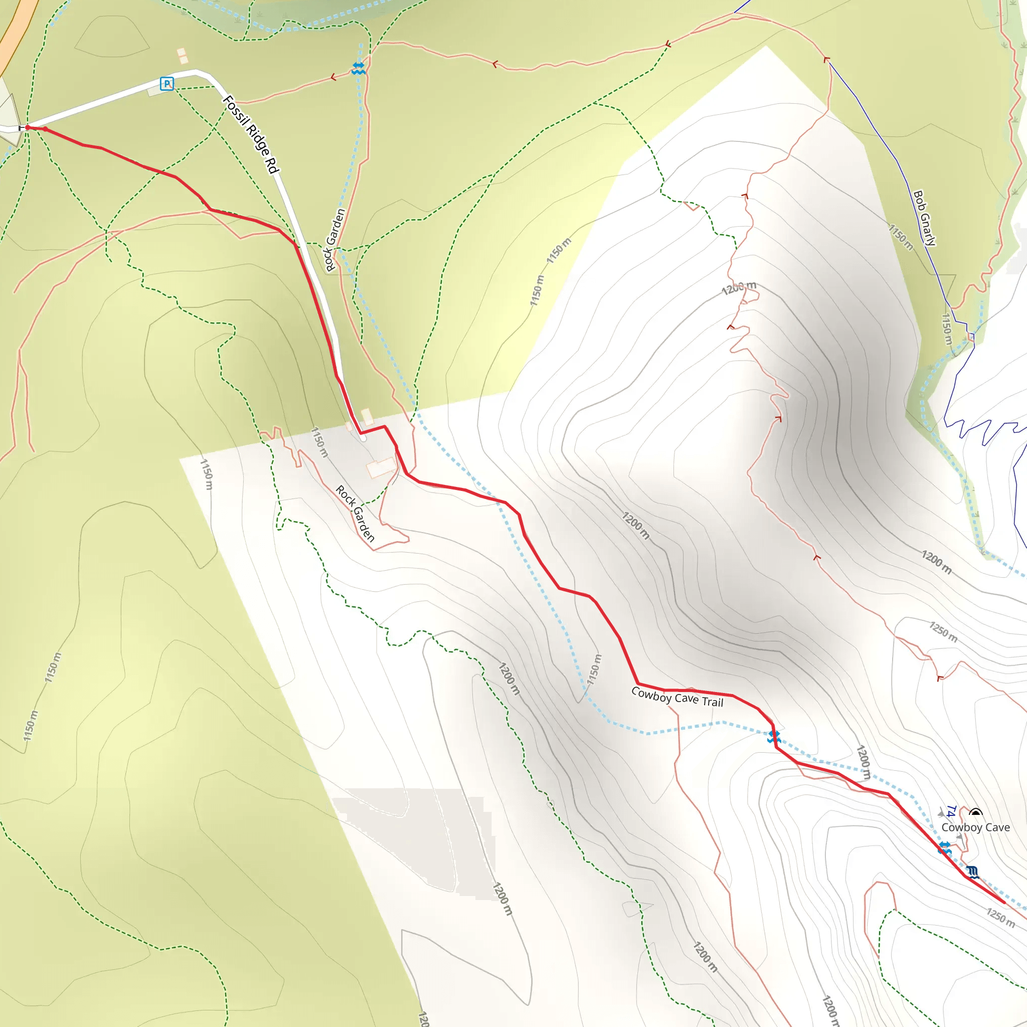 Cowboy Cave Trail mobile static map