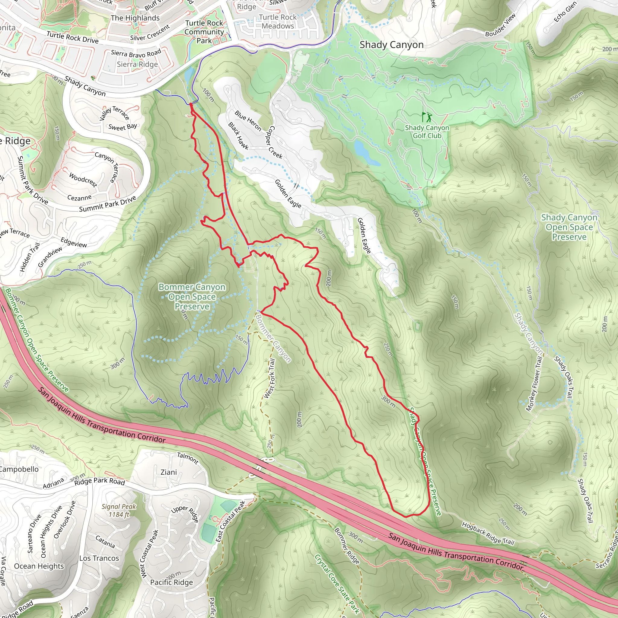 Bommer Meadow, Bommer Pass and Ridge Route Loop mobile static map