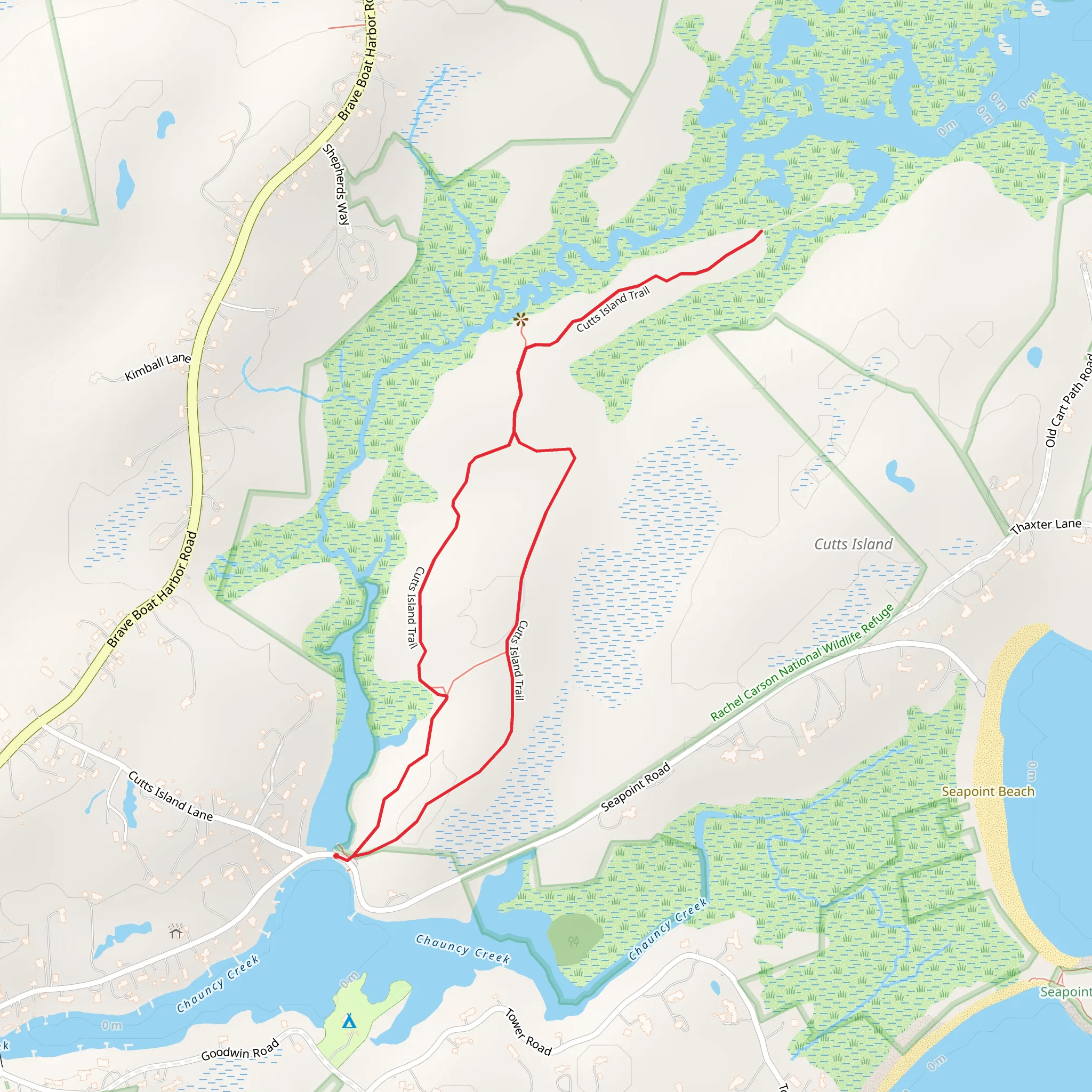Cutts Island Loop Trail mobile static map