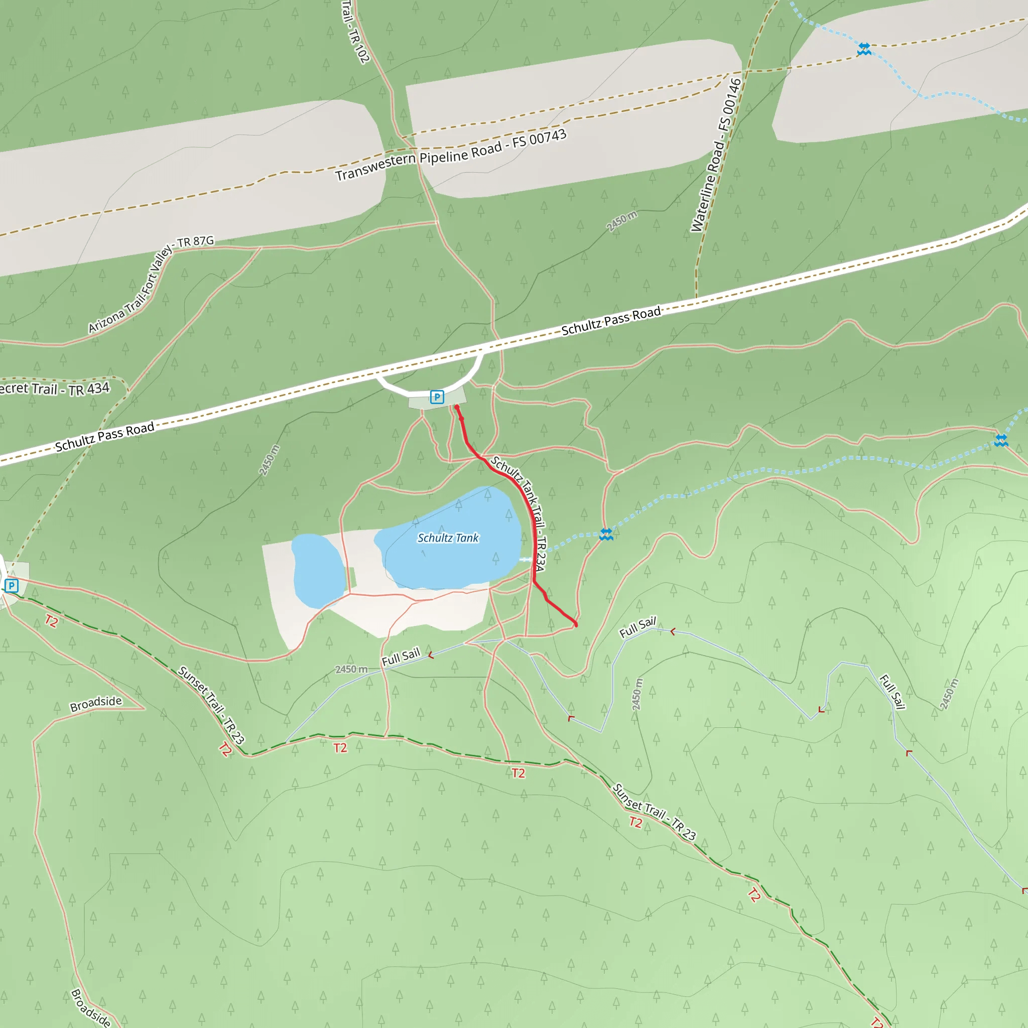 Schultz Tank Trail mobile static map