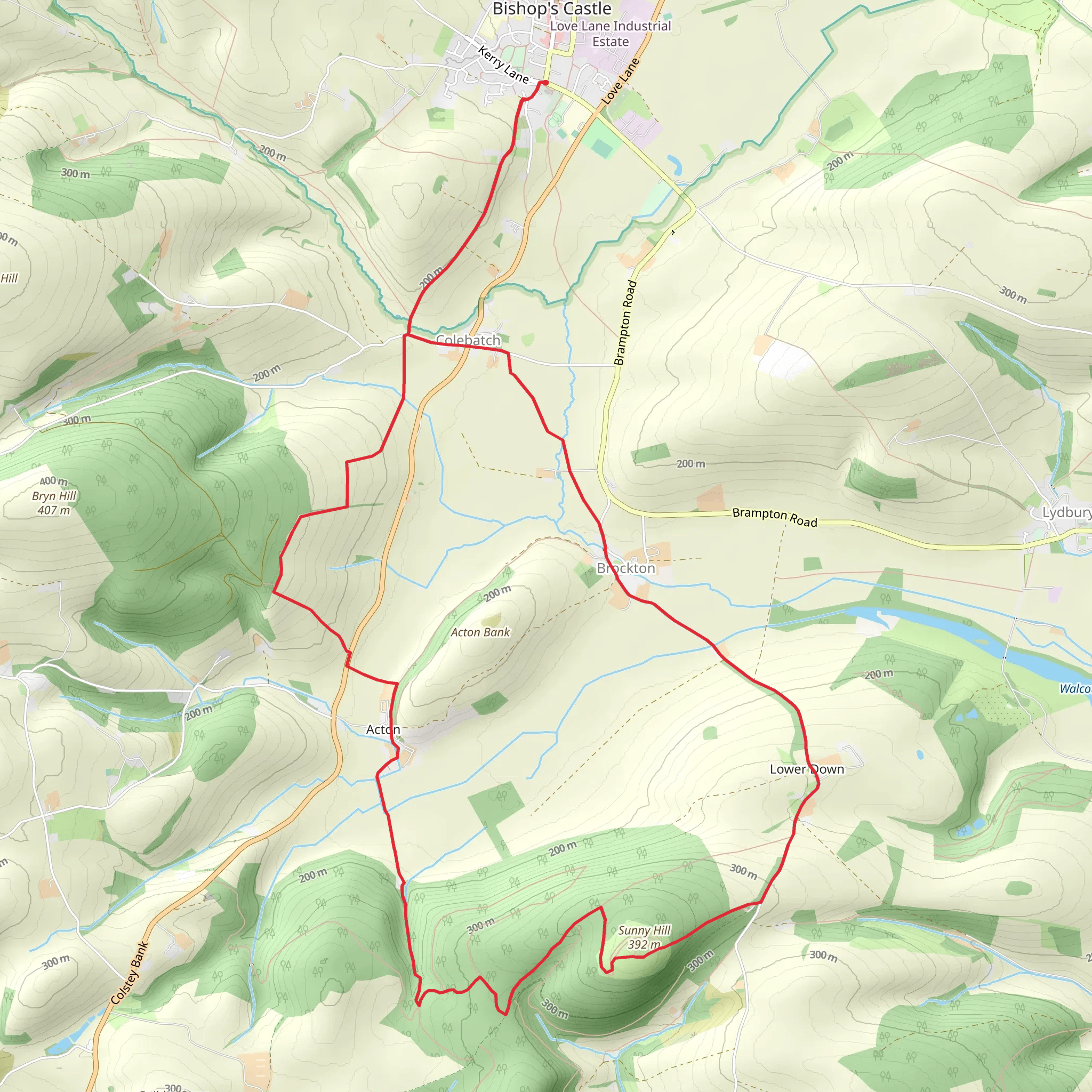 Sunny Hill Loop from Bishop's Castle mobile static map
