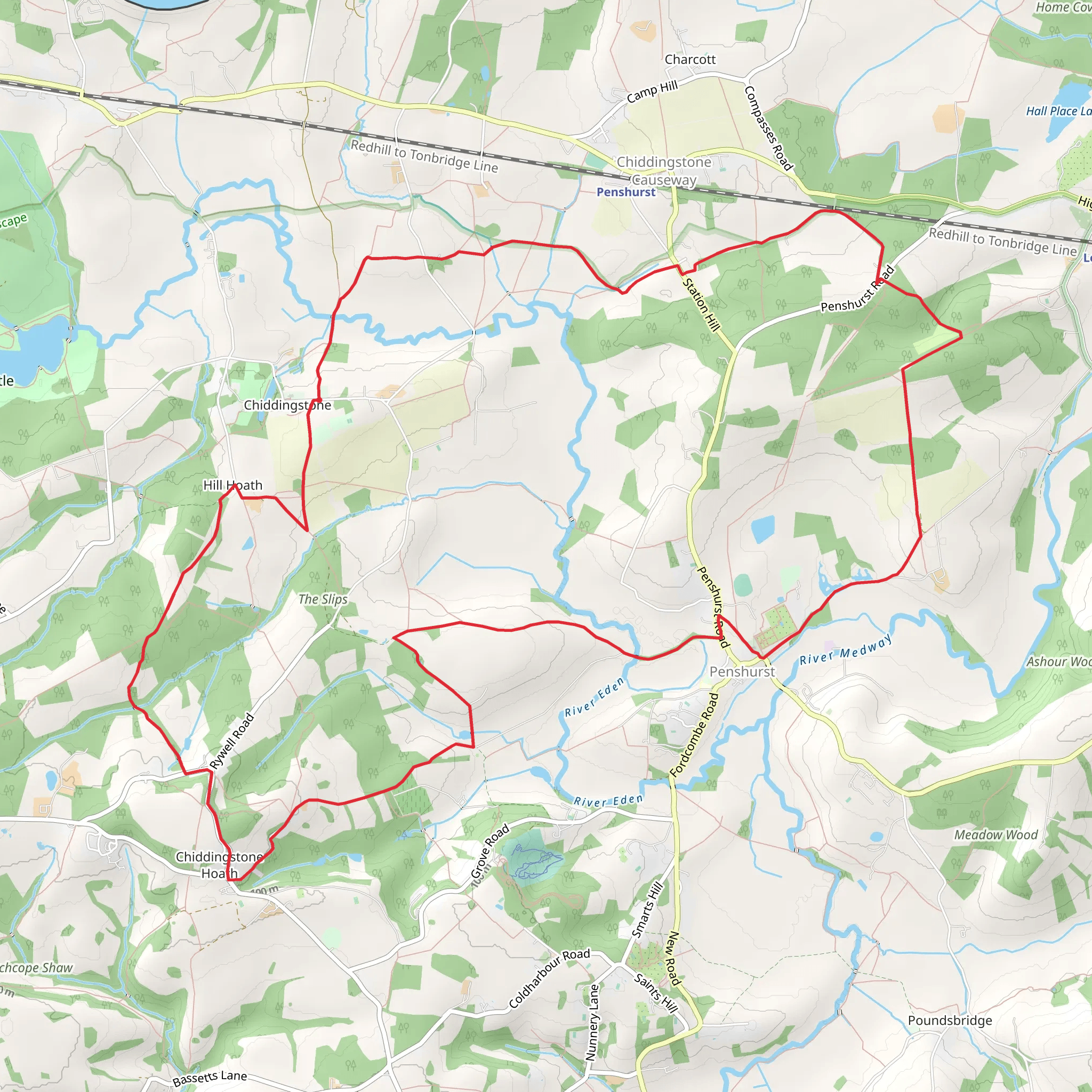 Chiddingstone to Penshurst Loop mobile static map
