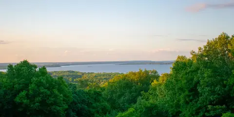 An image depicting the trail Rock Island Greenway and Trail and its surrounding area.