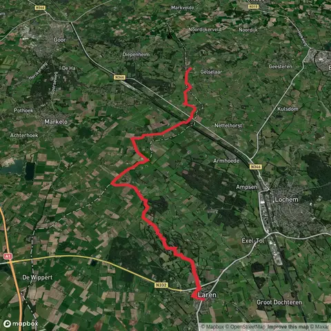 Laren to Gelselaar via Rondje Exel
