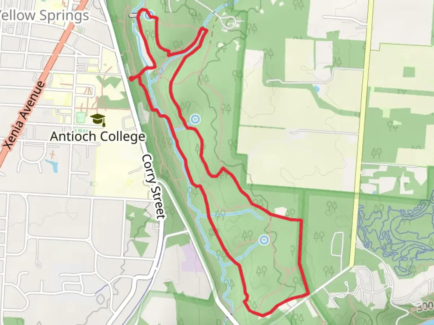 An image depicting the trail Upper Birch Creek and School Forest Loop Trail and its surrounding area.