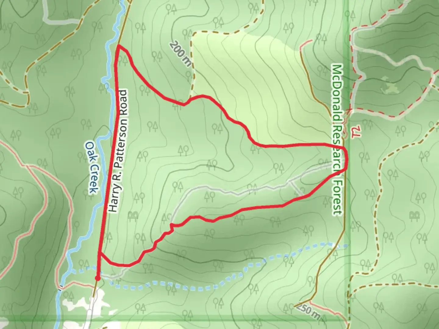 An image depicting the trail Harry R Patterson Road Loop - East and its surrounding area.