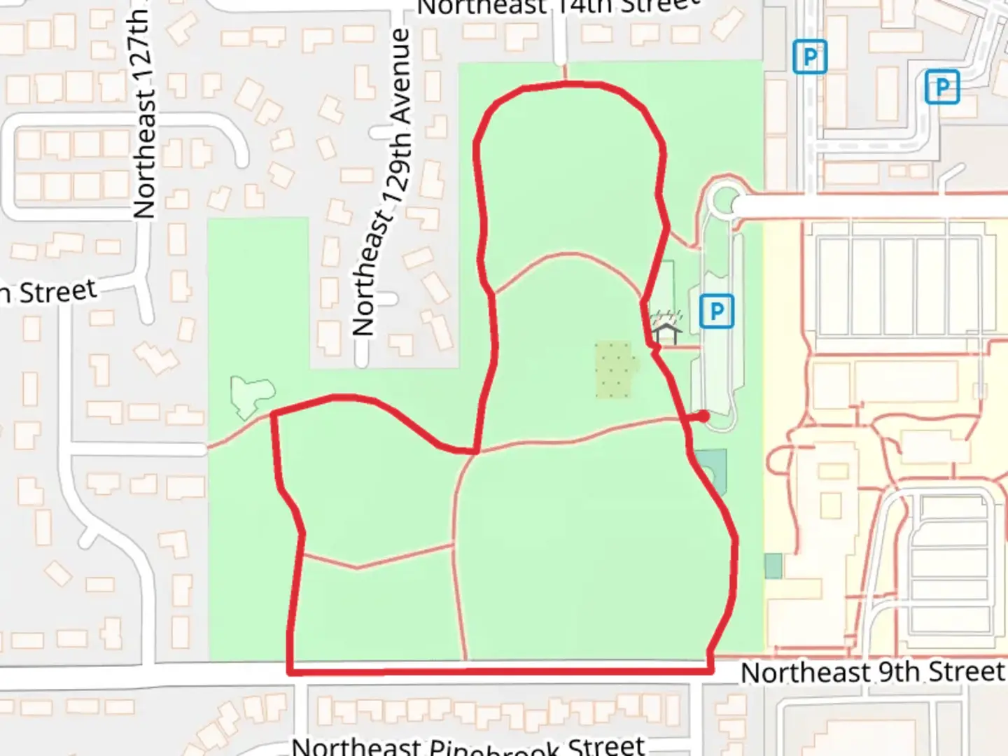 An image depicting the trail LeRoy Haagen Park Loop and its surrounding area.