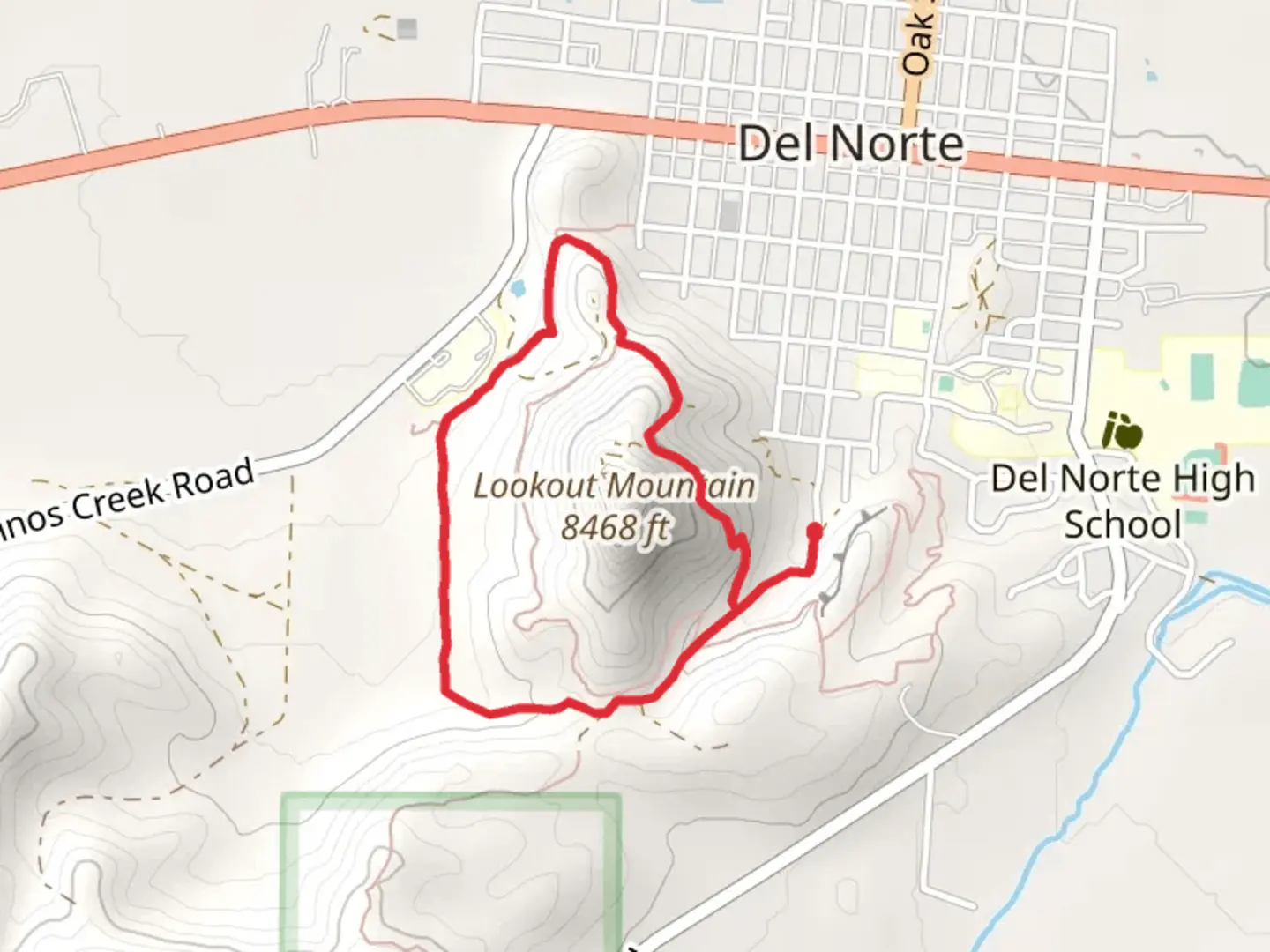 An image depicting the trail Lookout Mountain Loop and its surrounding area.