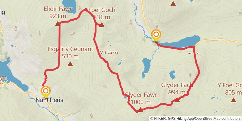 24 hours Loop from Capel Curig stage 3 Map