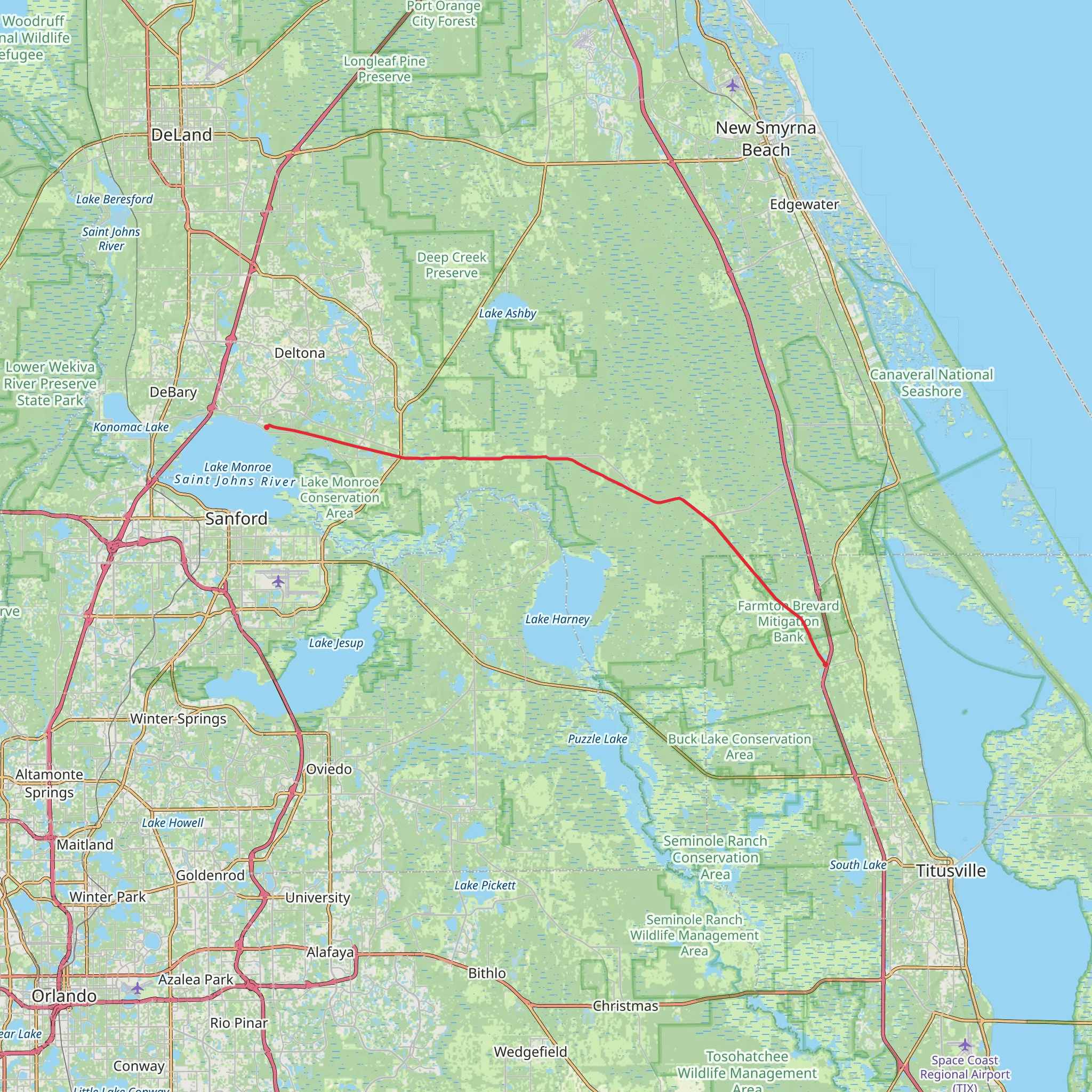 East Central Regional Rail Trail mobile static map