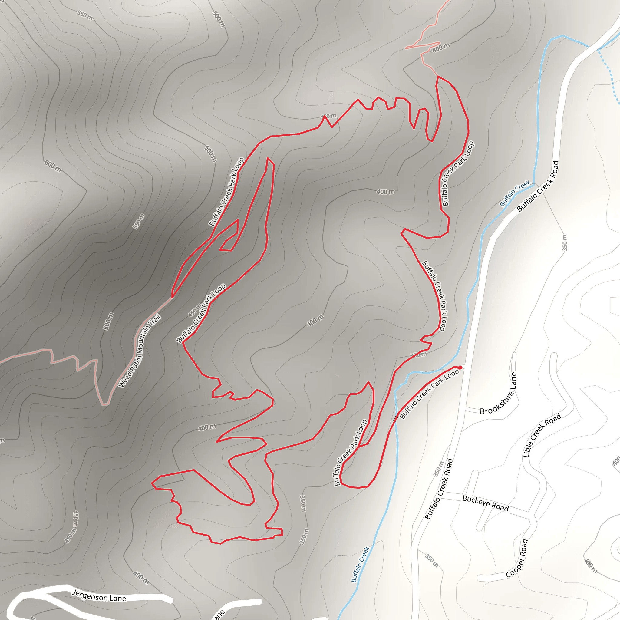 Buffalo Creek Park Loop mobile static map
