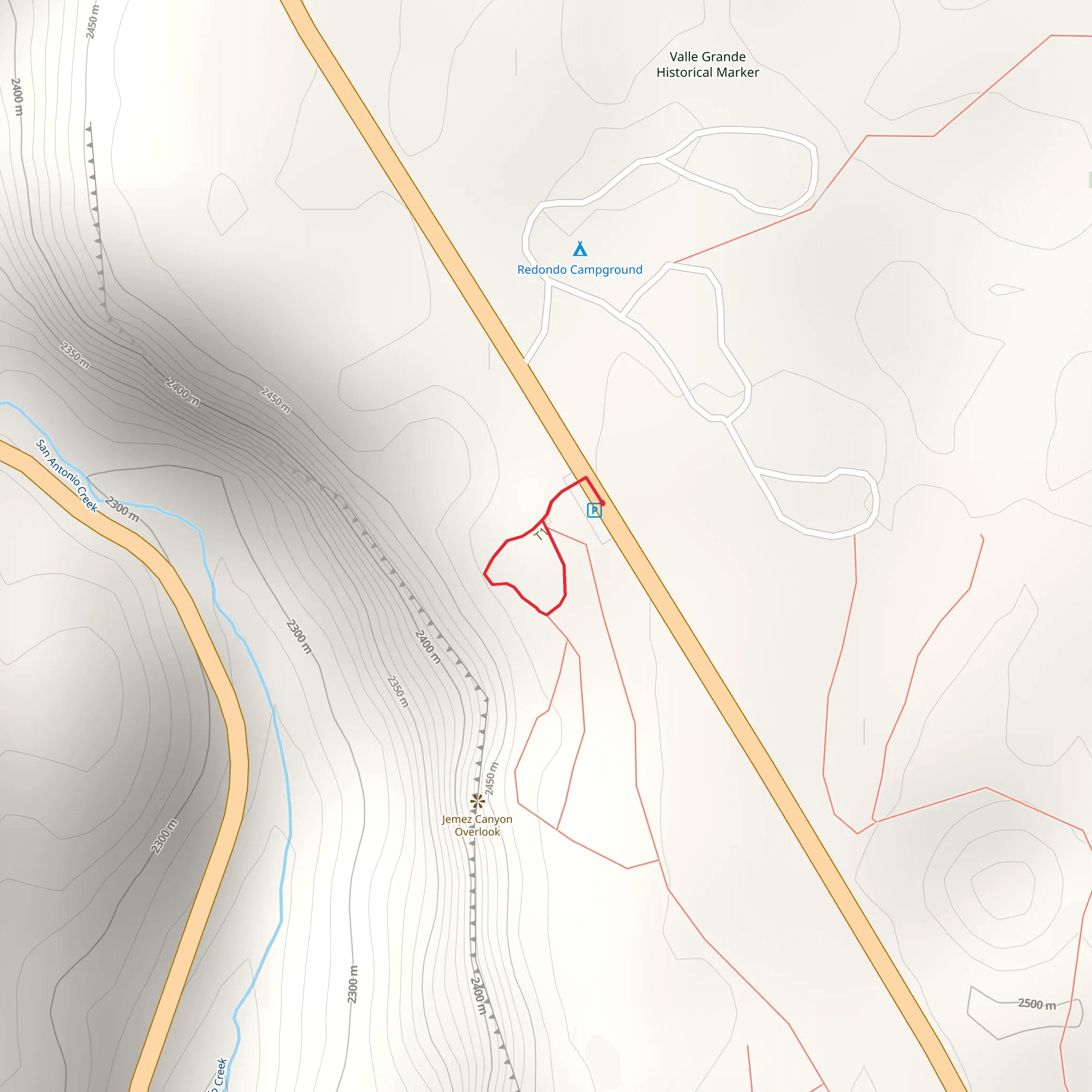 San Diego Canyon Overlook Loop mobile static map