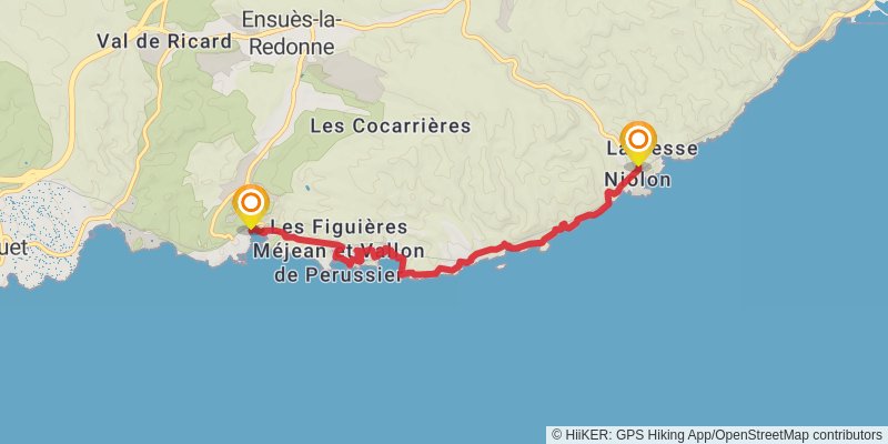 Grand Sentier de la Côte Bleue stage 4 Map