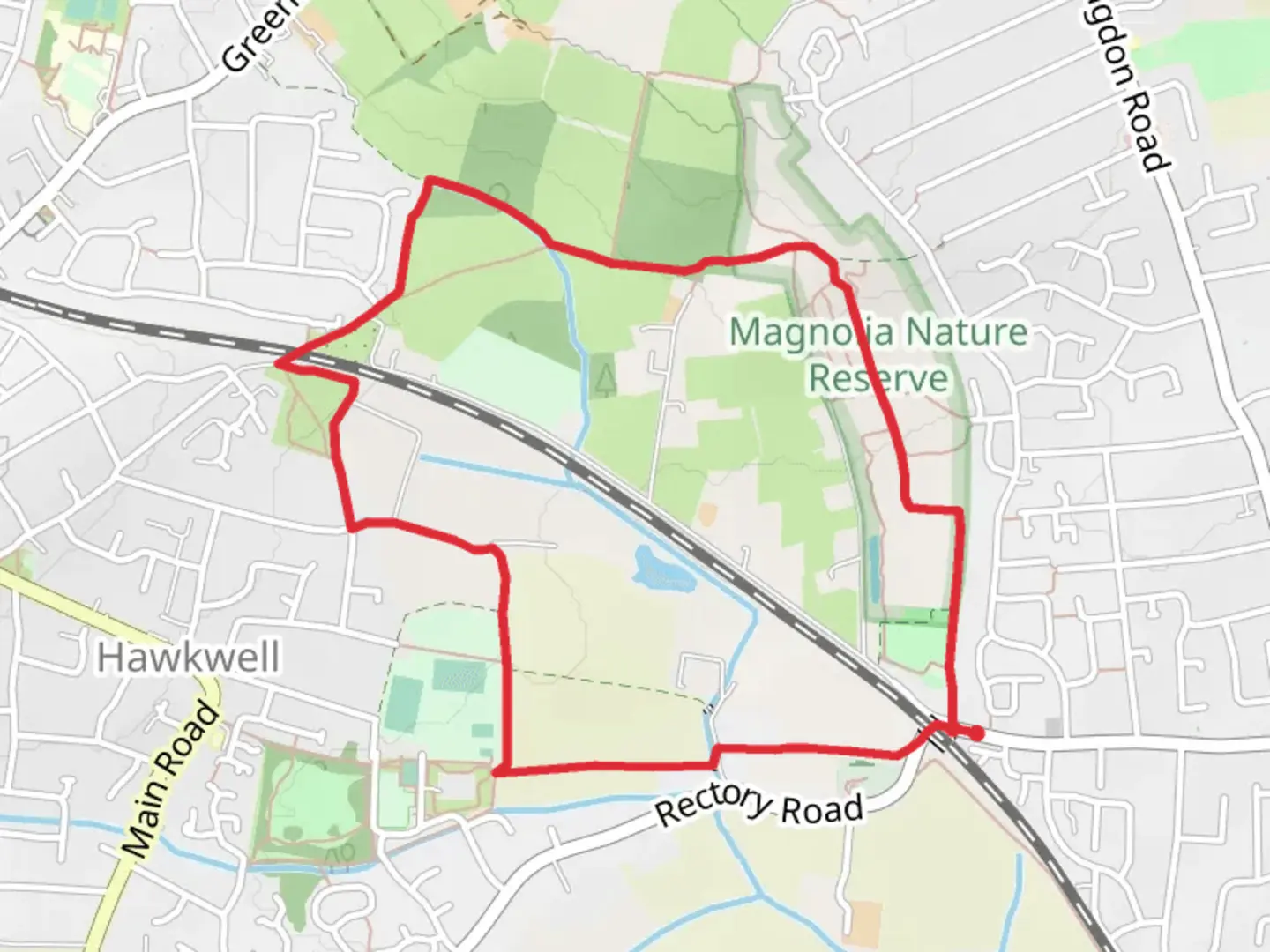 An image depicting the trail Hawkwell Loop and its surrounding area.