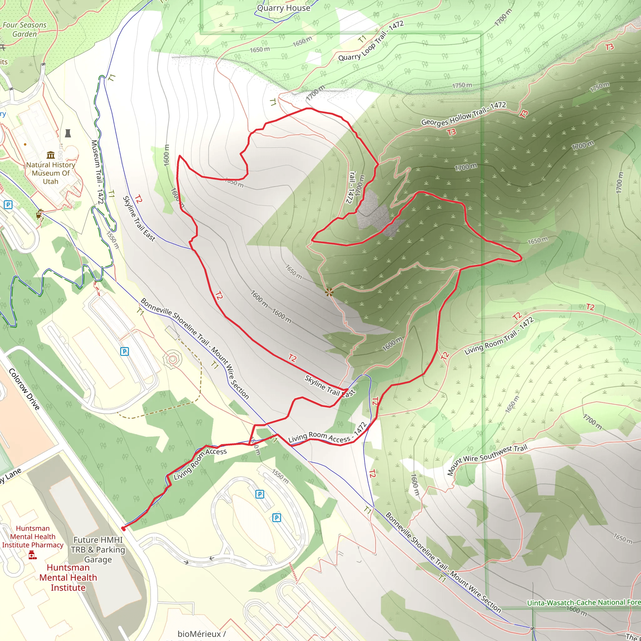 Skyline Trail East Loop mobile static map
