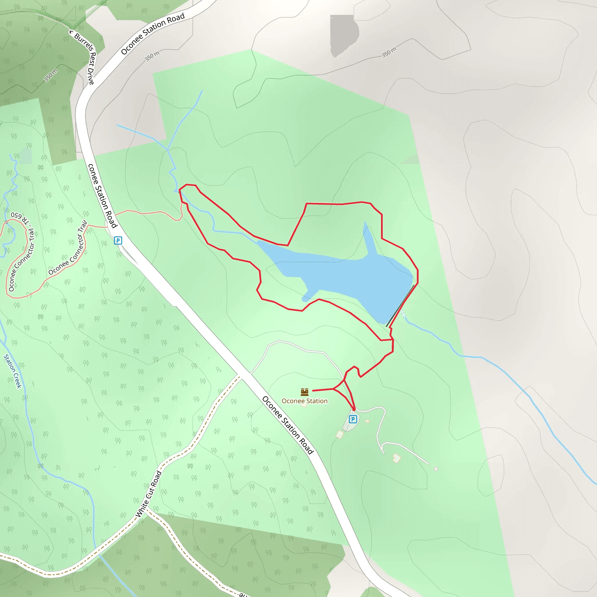 Oconee Station State Historic Site Loop mobile static map