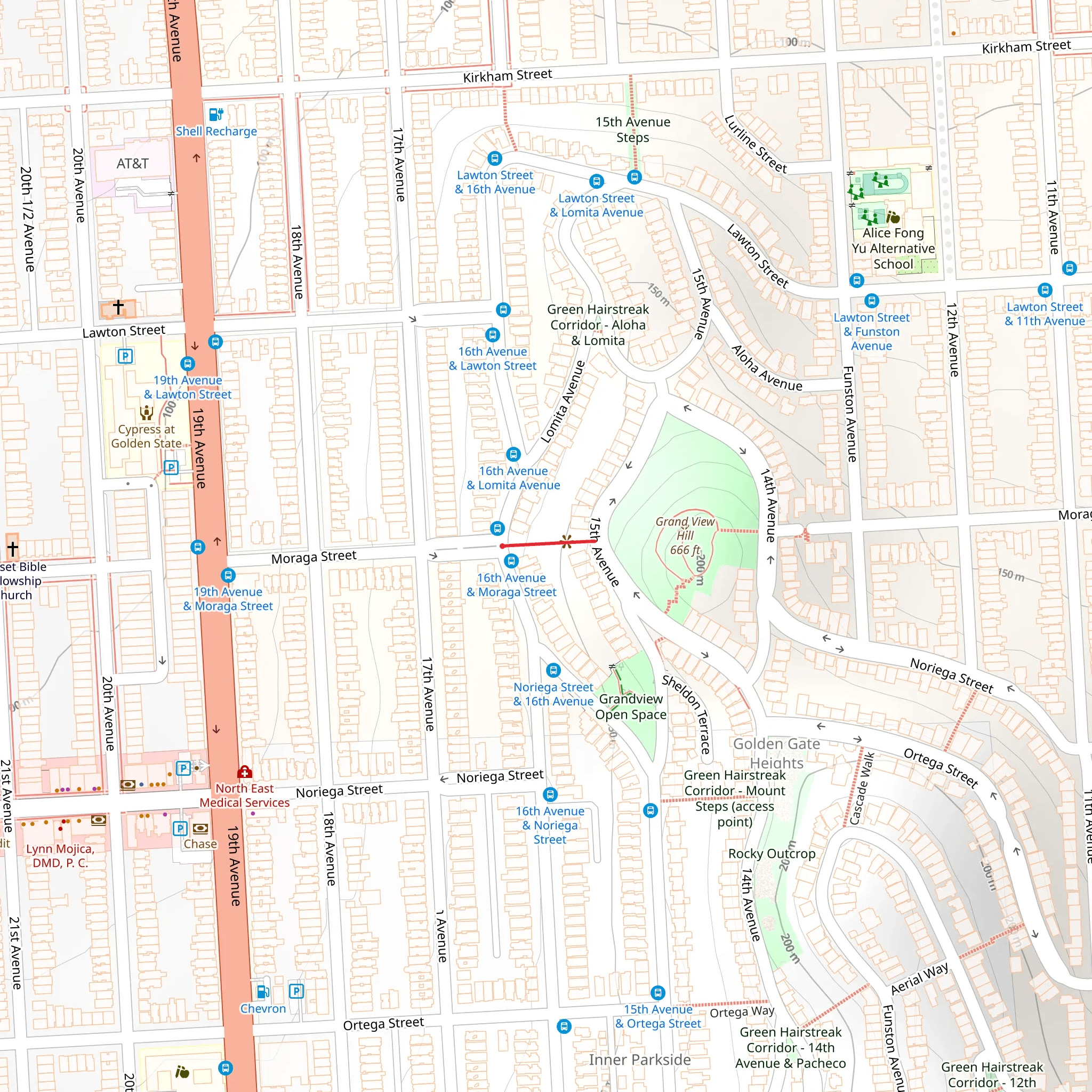 16th Avenue Tiled Steps mobile static map