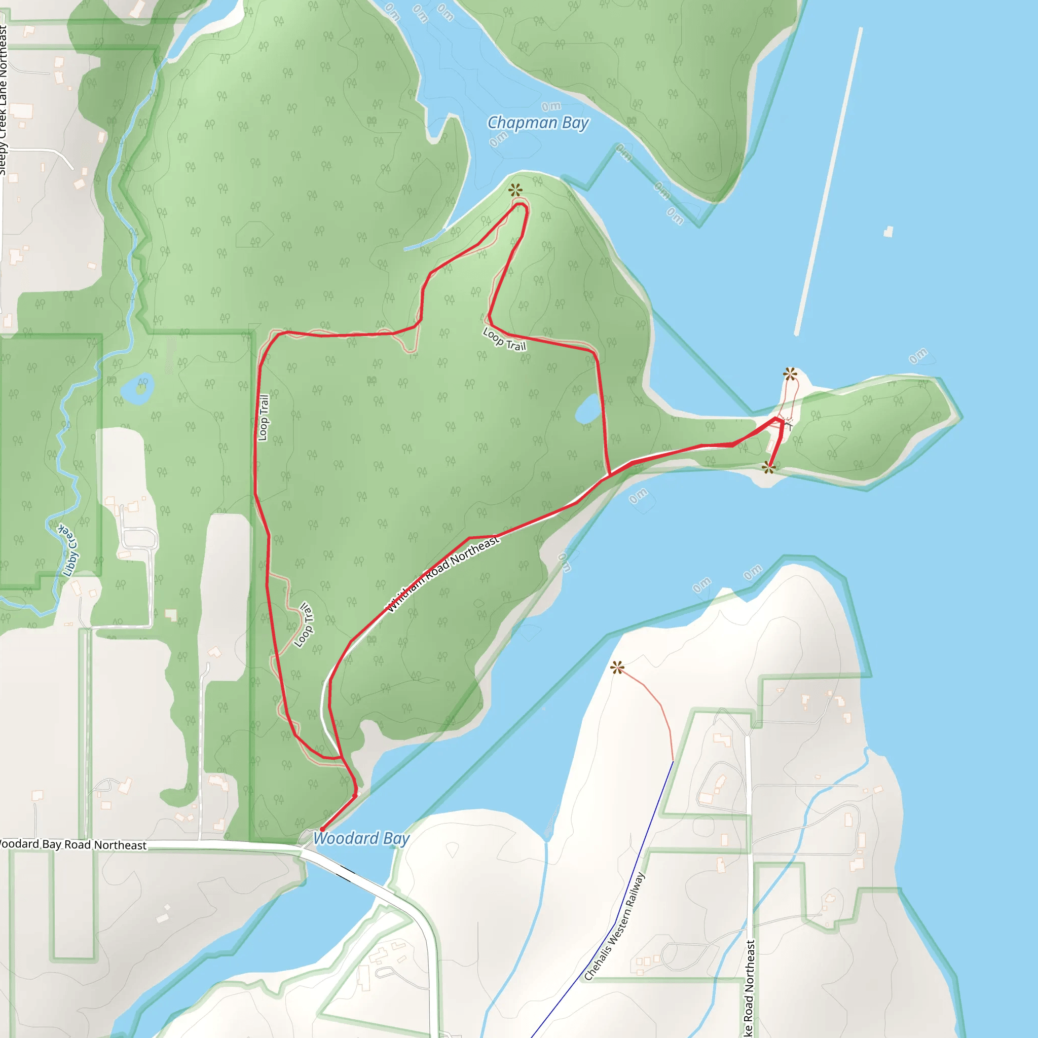Woodard Bay Loop Trail mobile static map