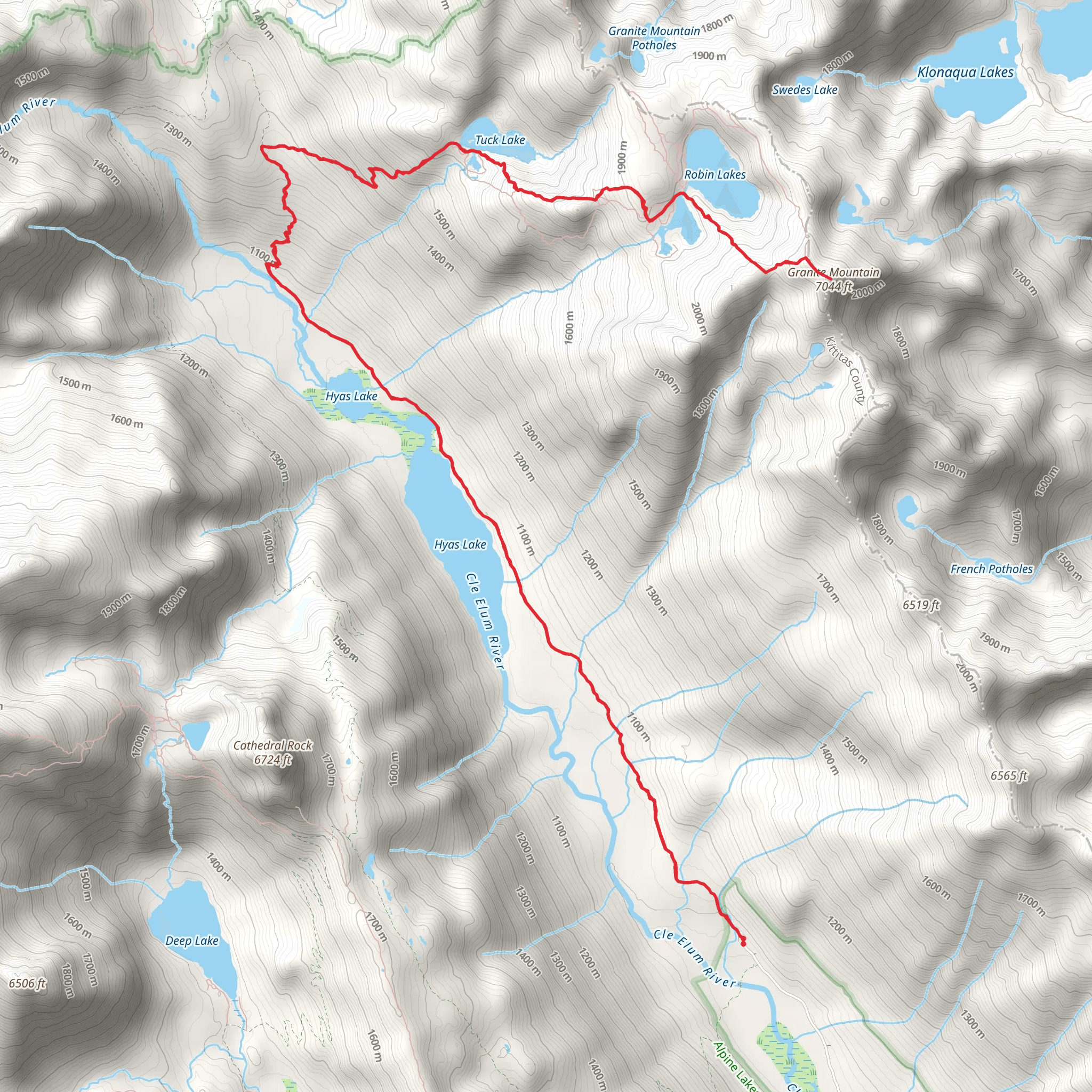 Robin Lakes Trail and Granite Mountain mobile static map
