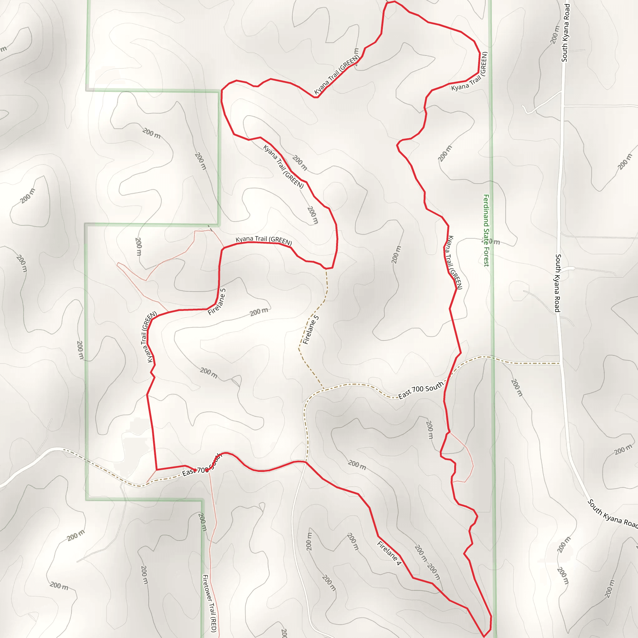 Kyana Trail and Firelane 7 Loop mobile static map