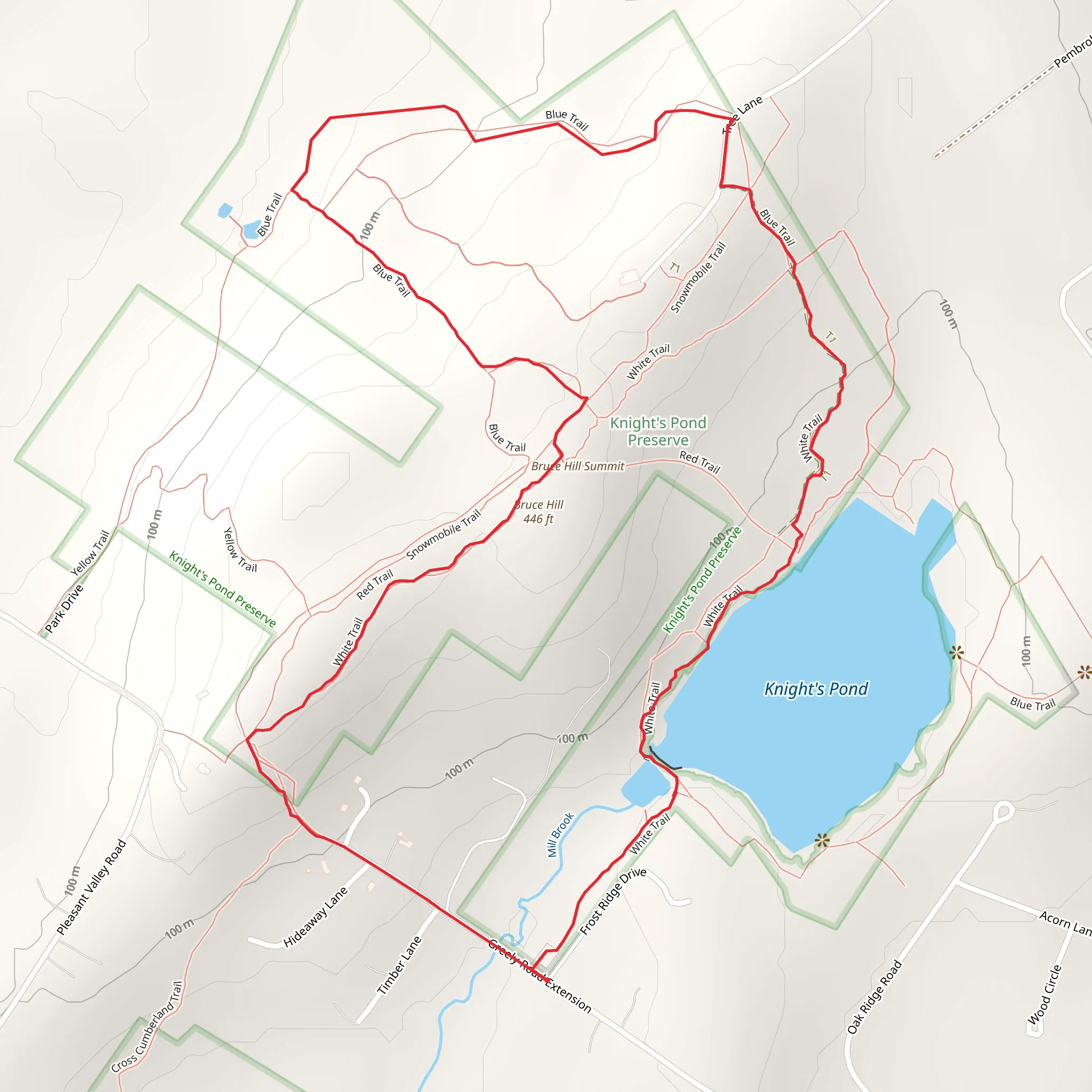 Bruce Hill - Knight's Pond Loop mobile static map