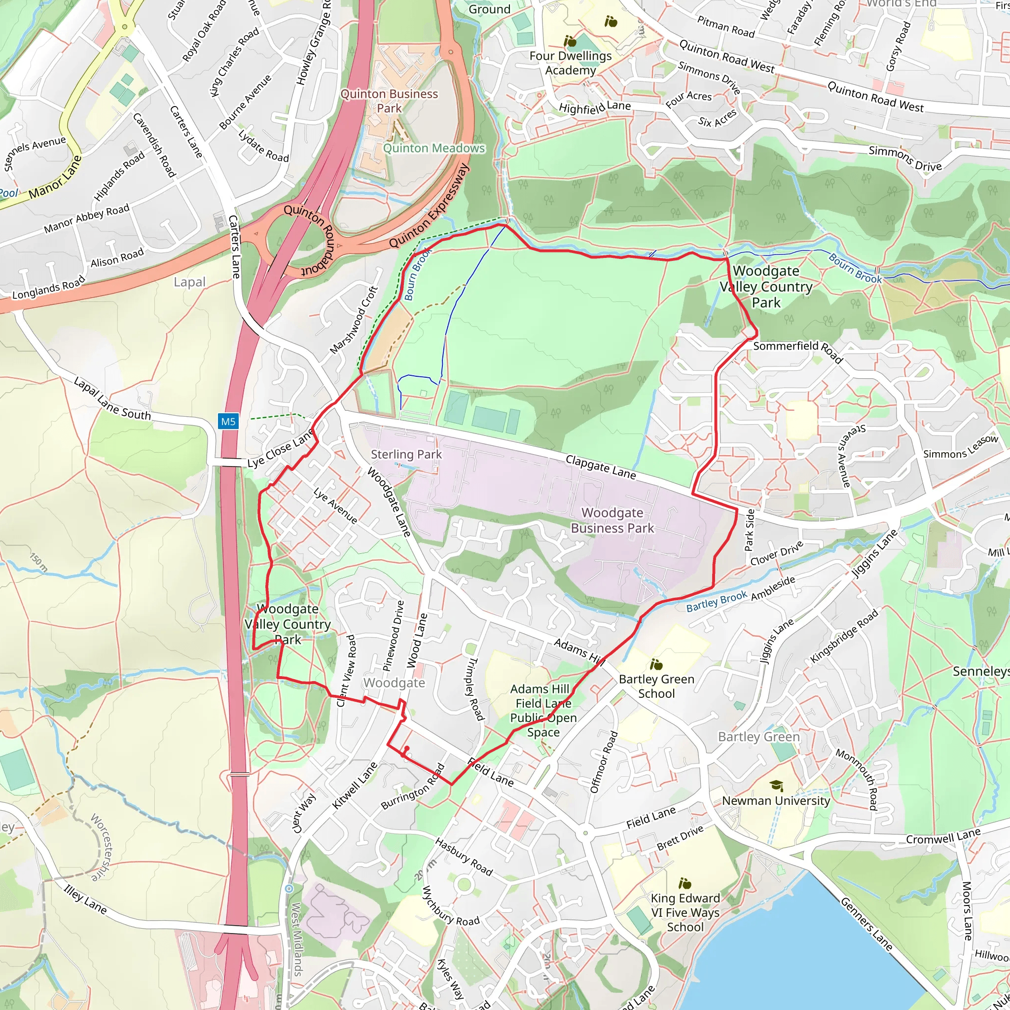 Woodgate Valley Country Park mobile static map