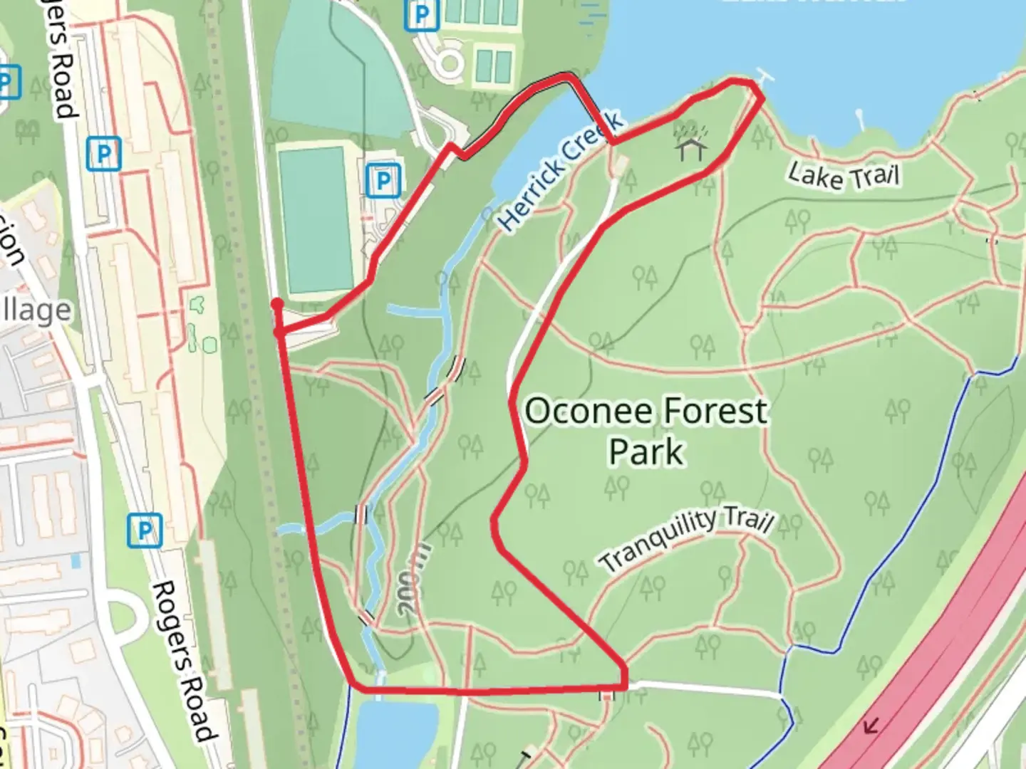 An image depicting the trail Herrick Creek Loop and its surrounding area.