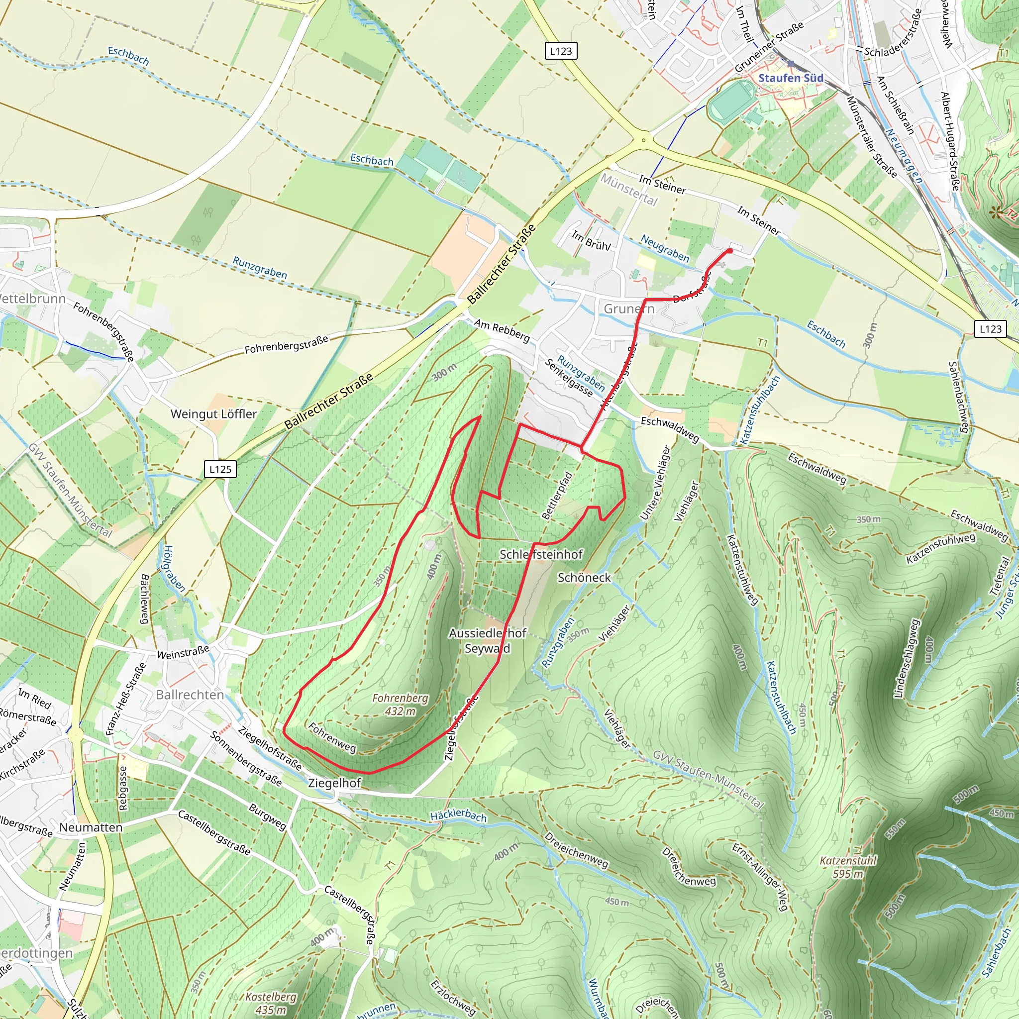 Altenberg, Fohrenberg and Schleifsteinhof Loop mobile static map