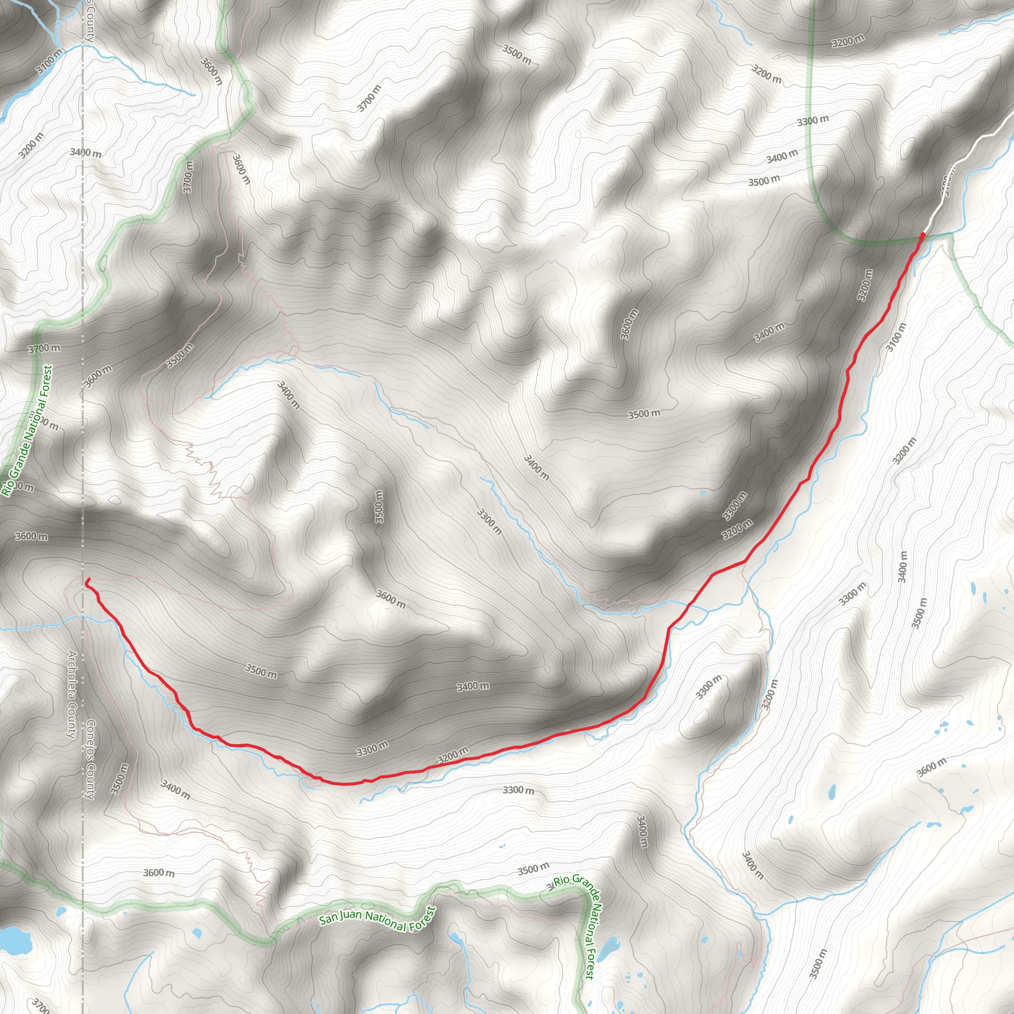 Middle Fork Conejos via Conejos River Trail mobile static map