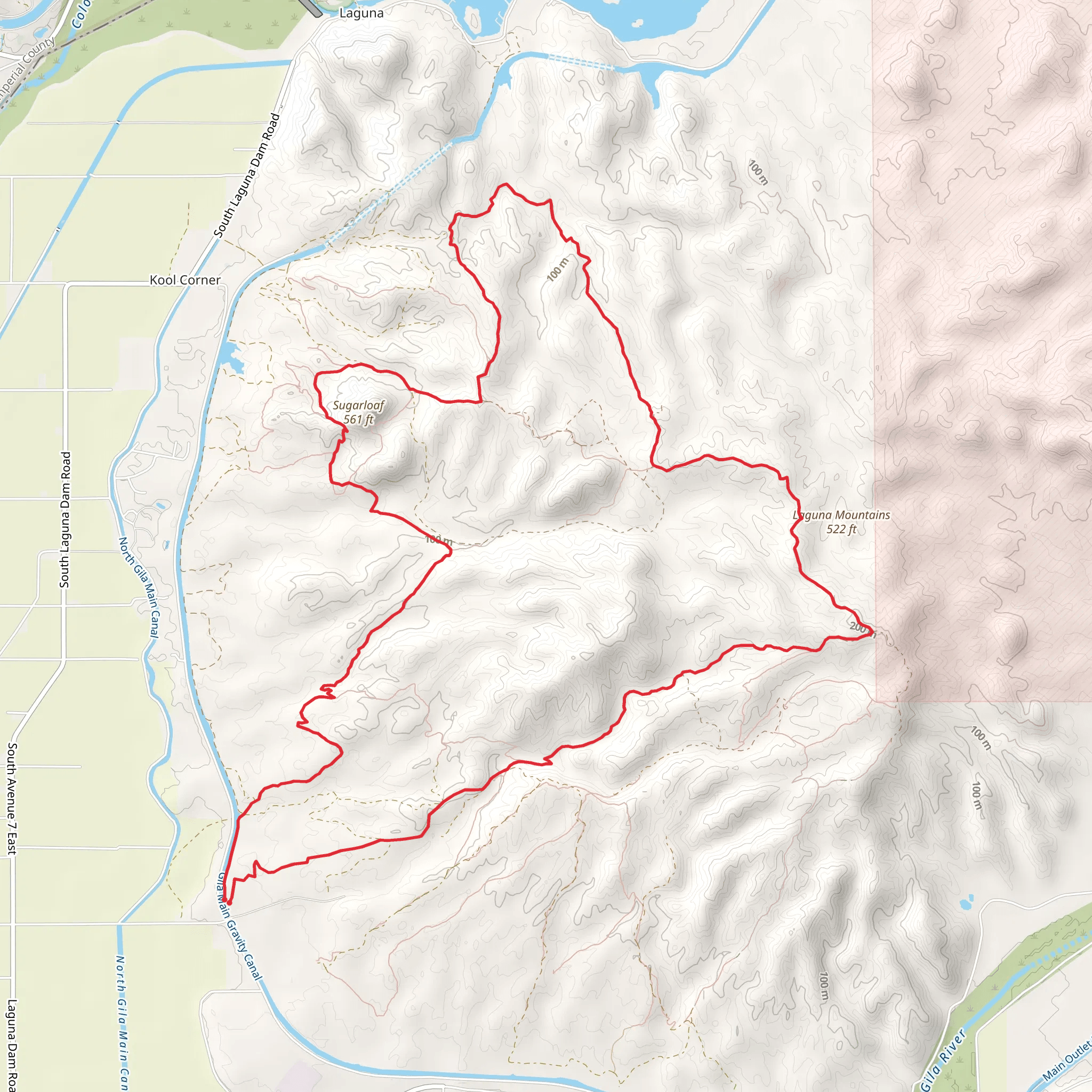 Laguna Mountains and Sugarloaf Mountain Loop mobile static map