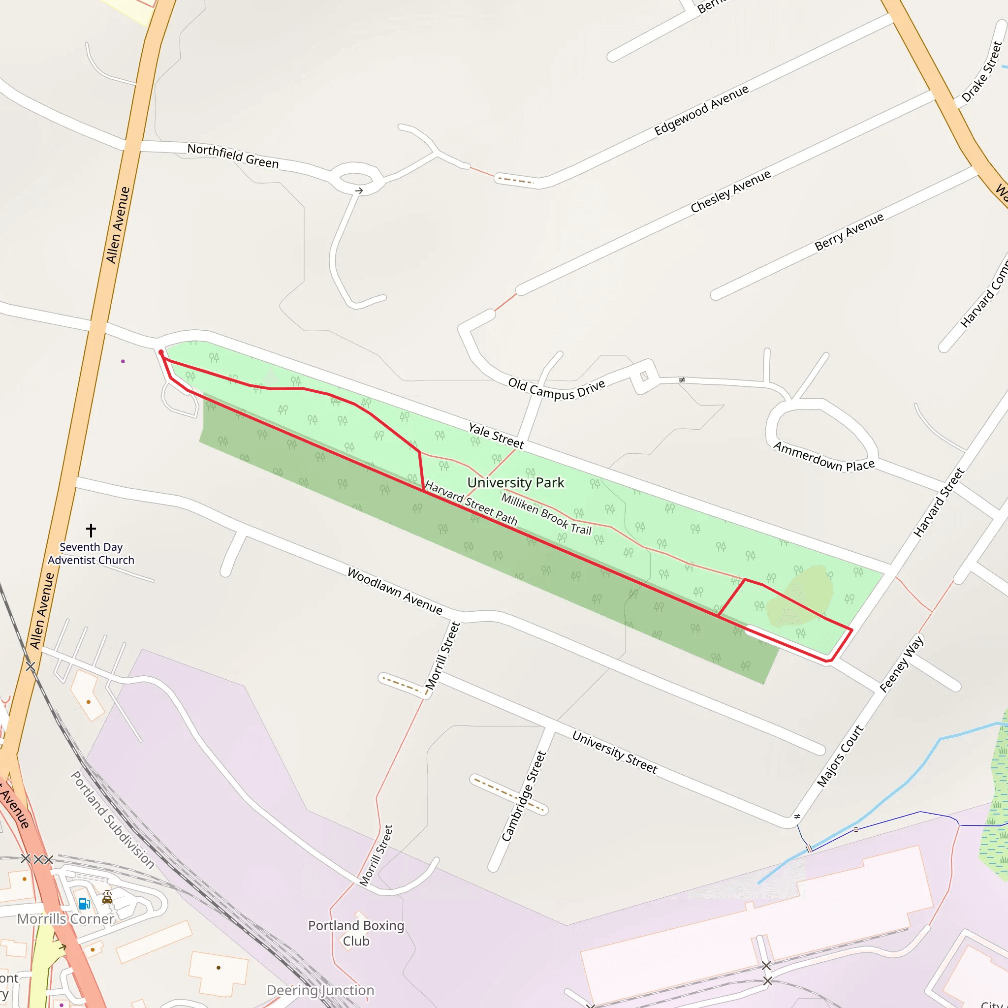 Milliken Brook Loop Trail mobile static map