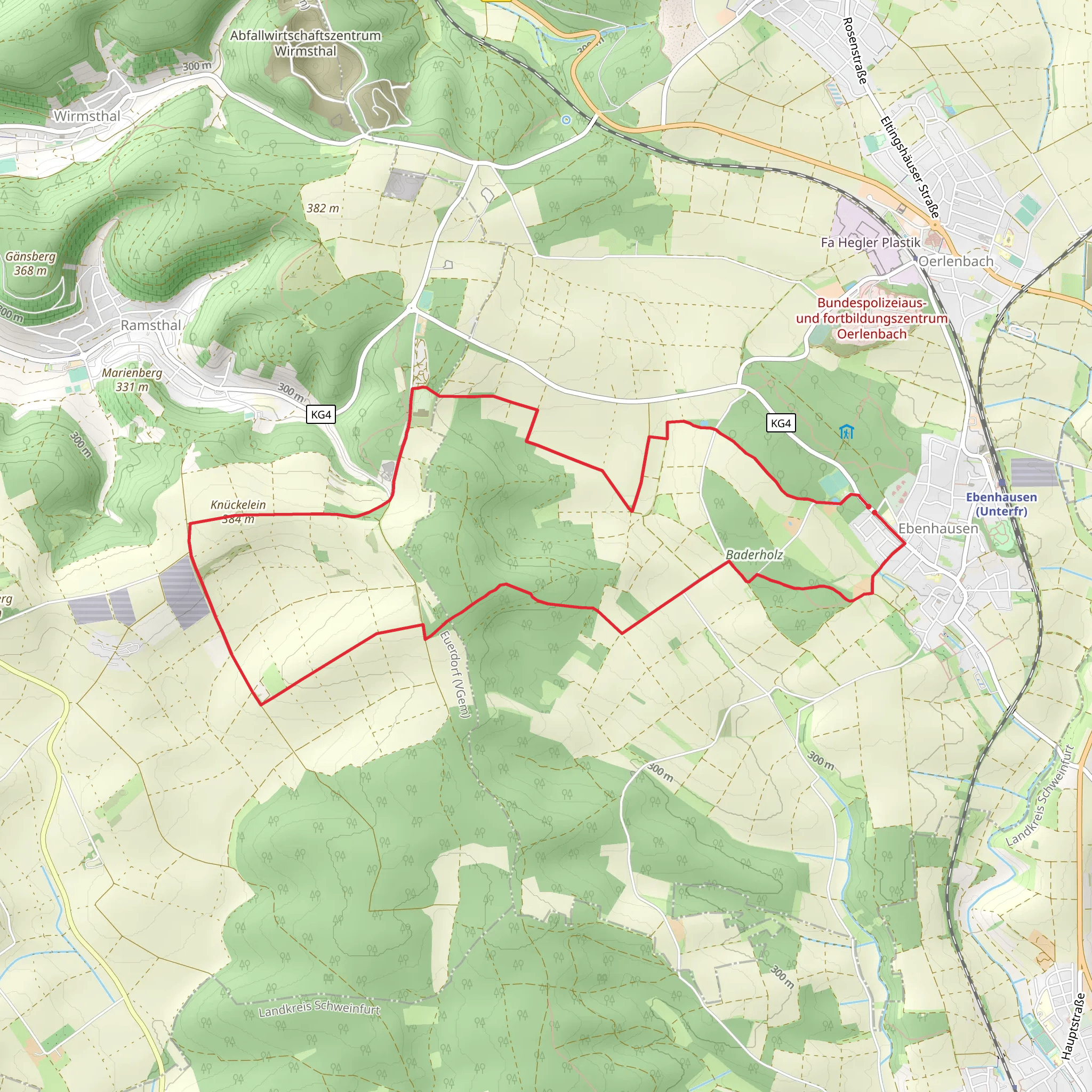 Knückelein via Rhoen Rundweg Saaletal mobile static map