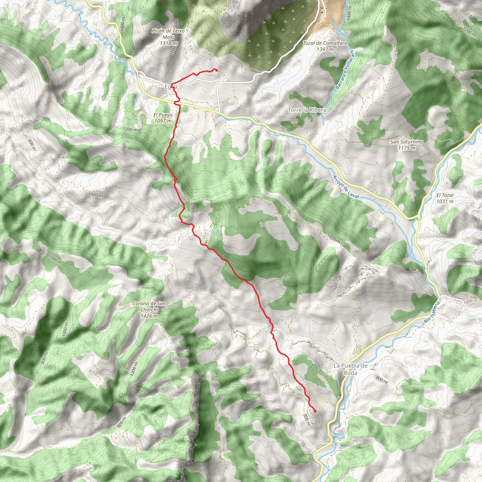 Roda de Isábena - Turbón Track Path PR HU 48 mobile static map