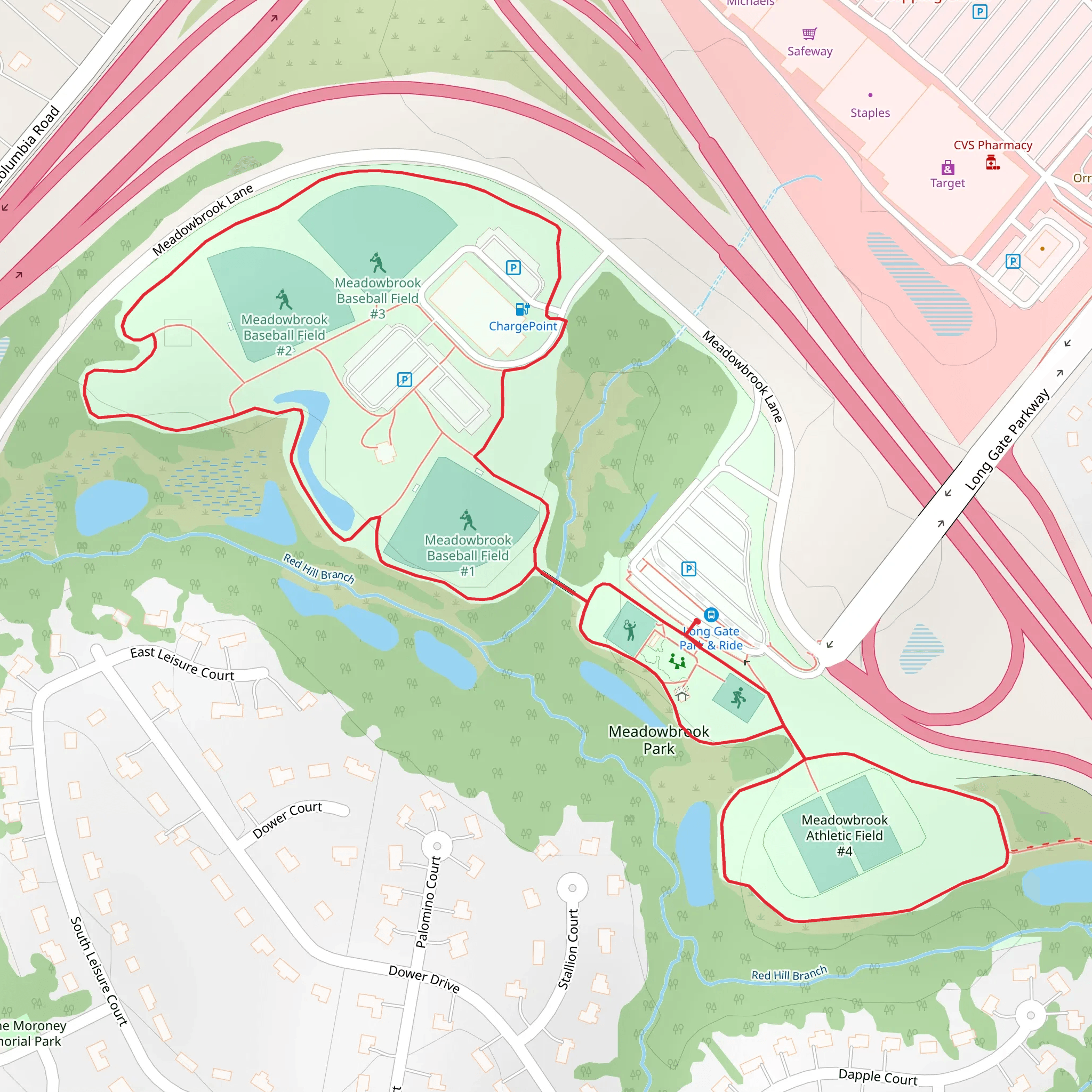 Red Hill Branch Loop mobile static map