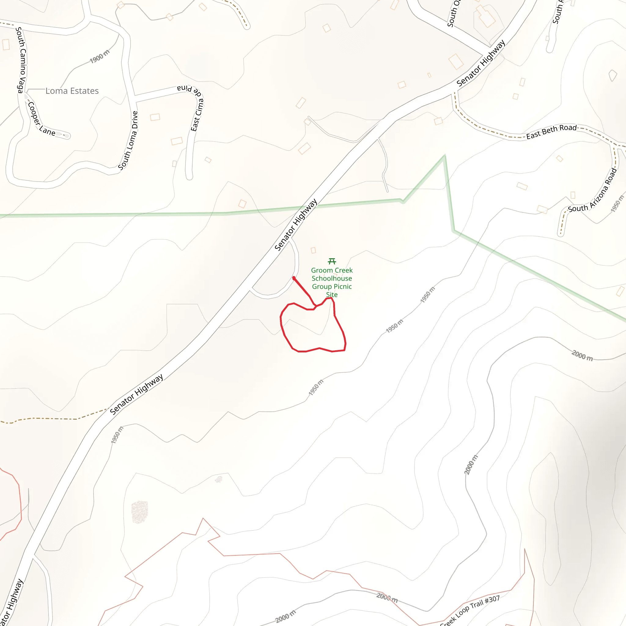 Groom Creek Nature Trail for the Blind Loop mobile static map