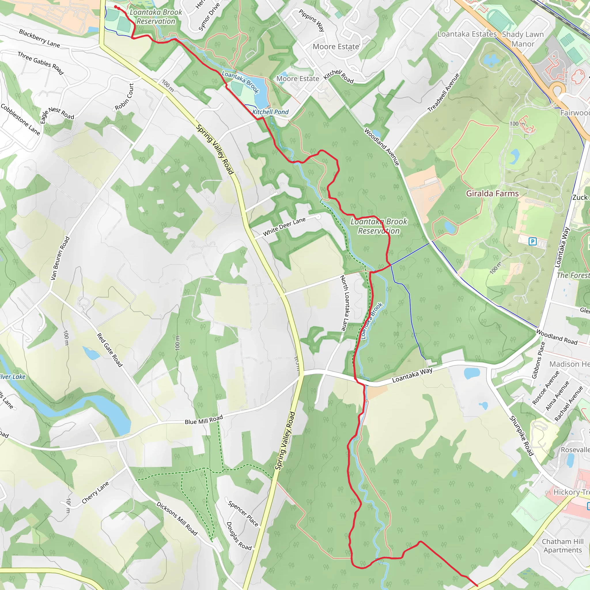 Loantaka Brook and Kitchell Pond mobile static map