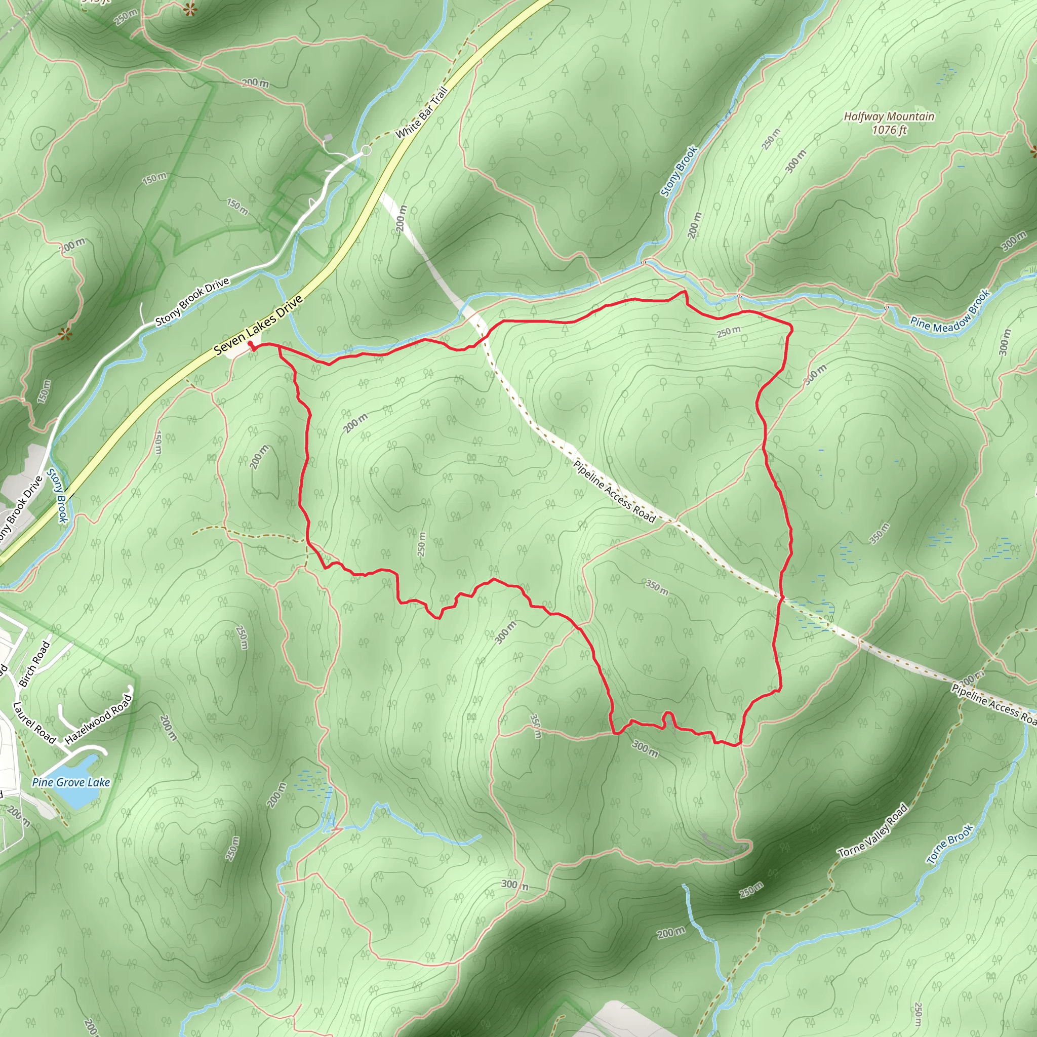Pine Meadow Trail and Reever Brook Trail Loop mobile static map