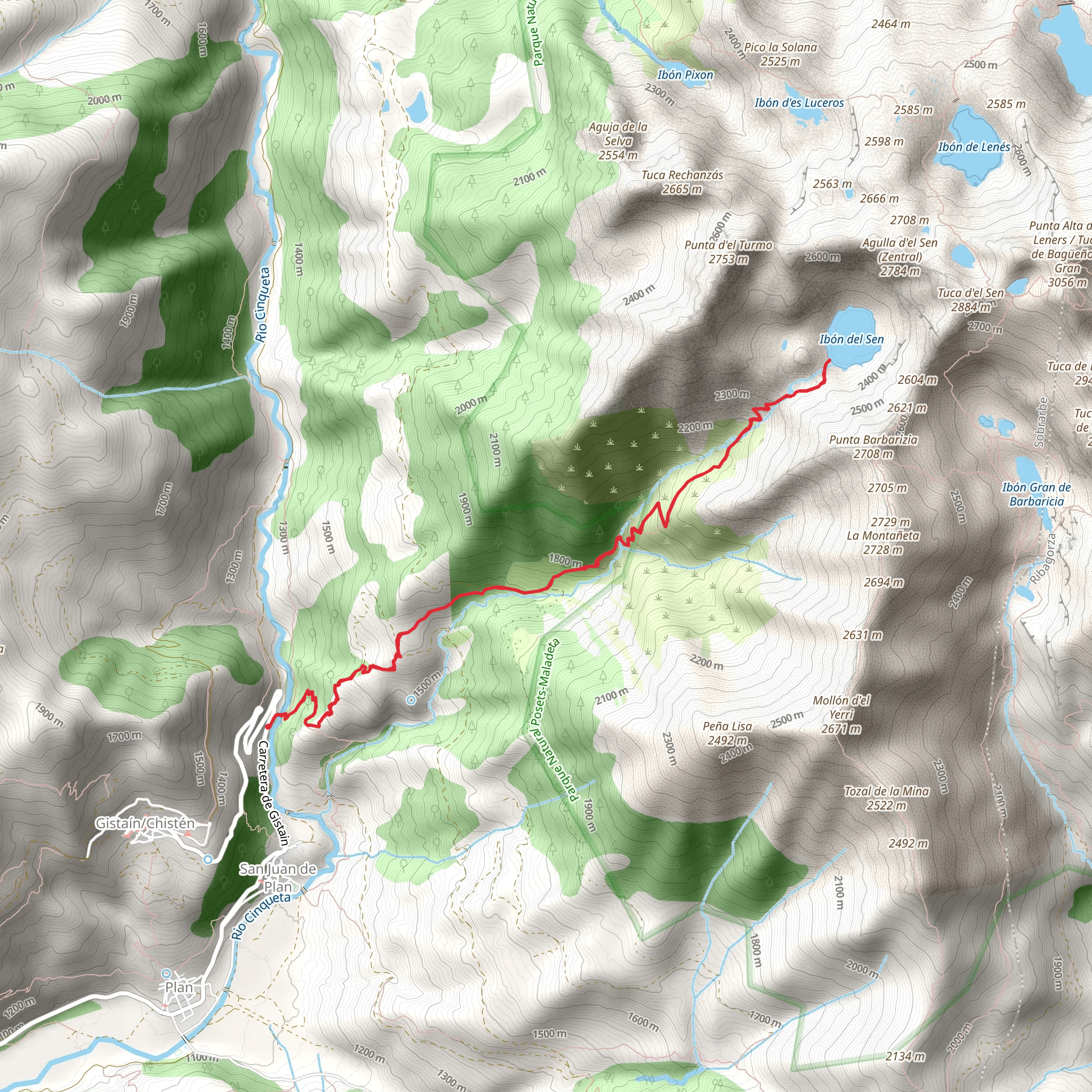 Puente Pecadores - Ibones del Sen PR HU 115 mobile static map