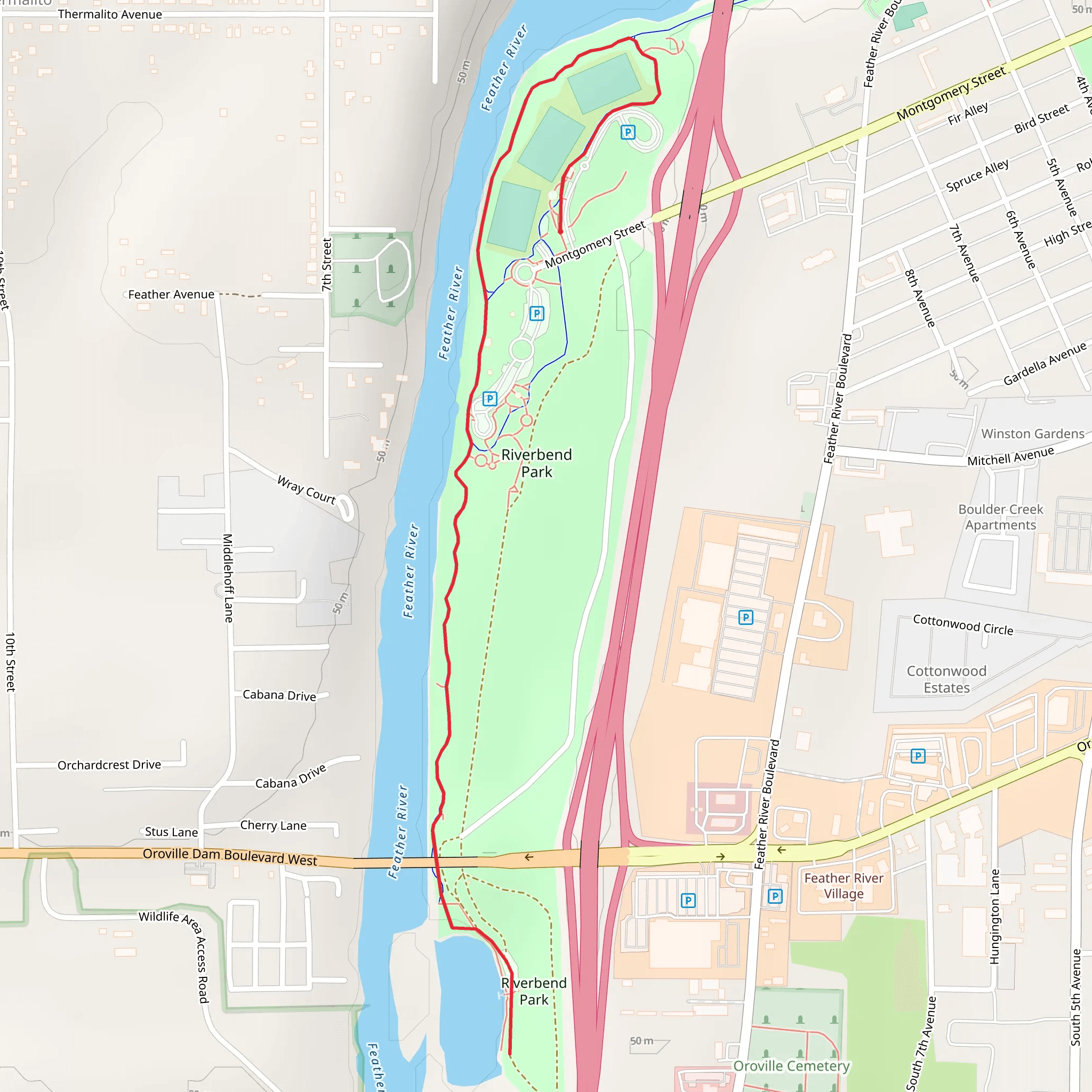 Riverbend Park - Feather River mobile static map