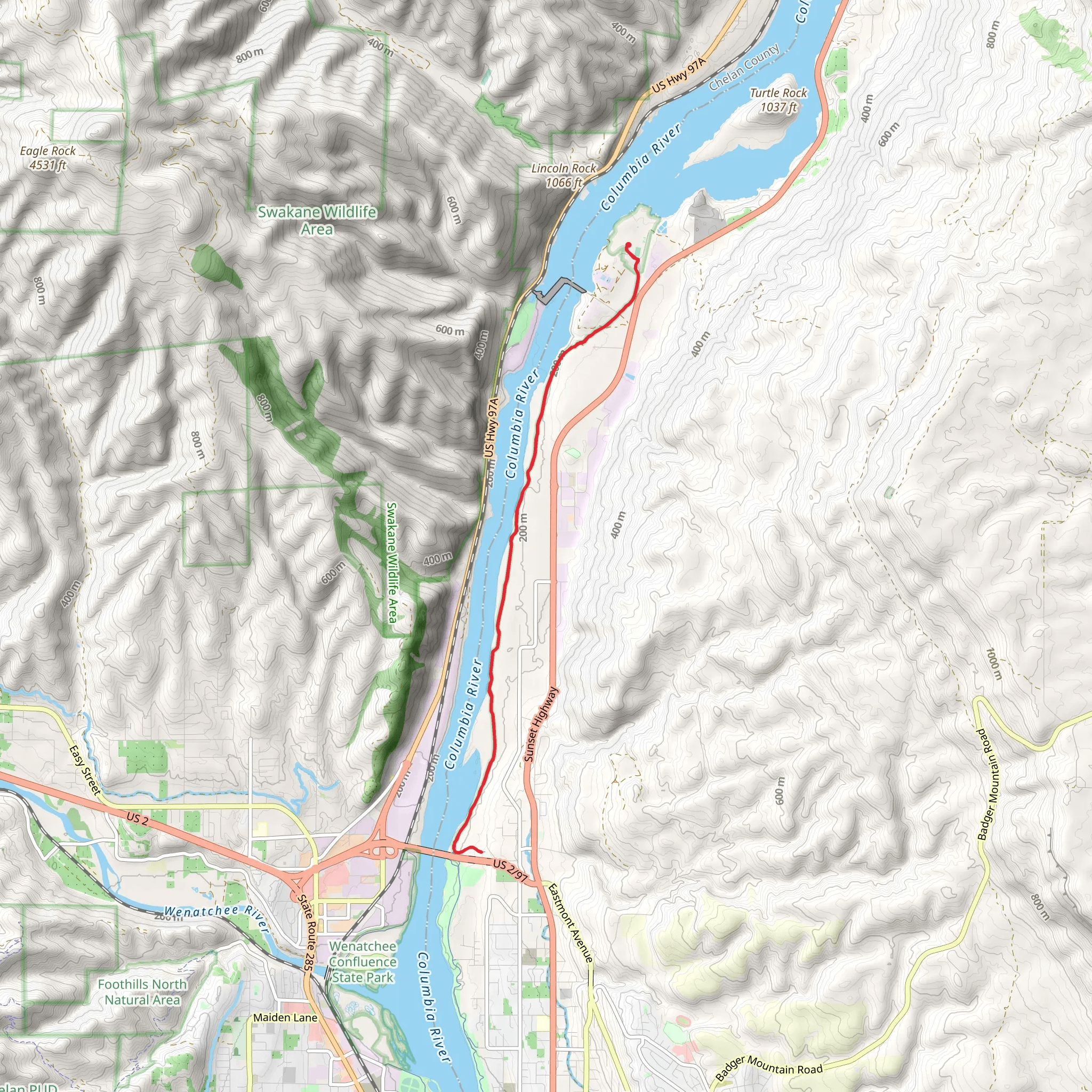 Rocky Reach Trail mobile static map