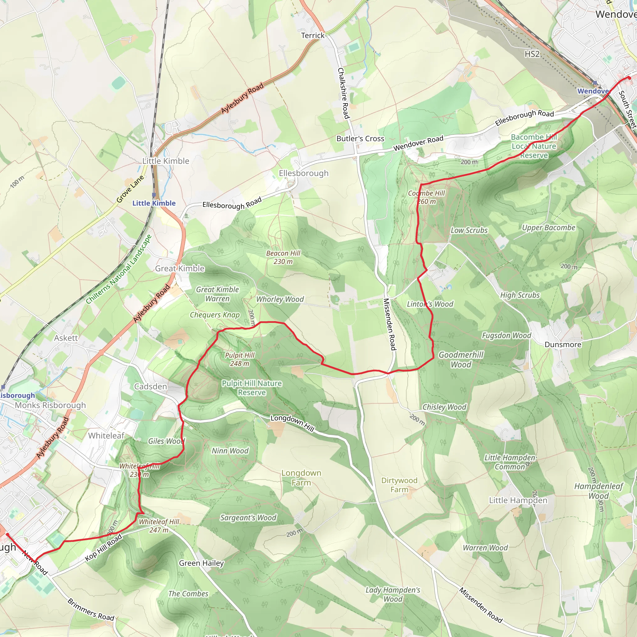 Combe Hill and Linton Wood mobile static map