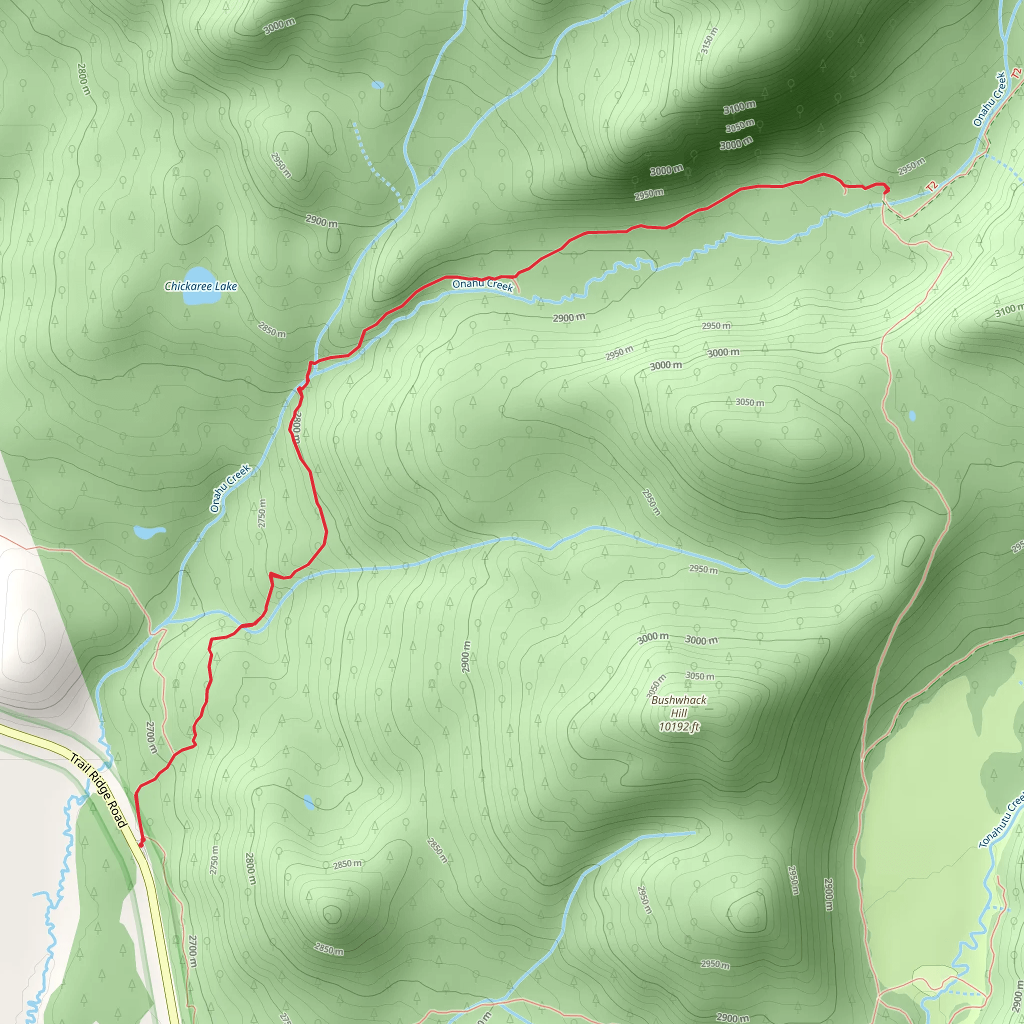 Onahu Creek Trail mobile static map