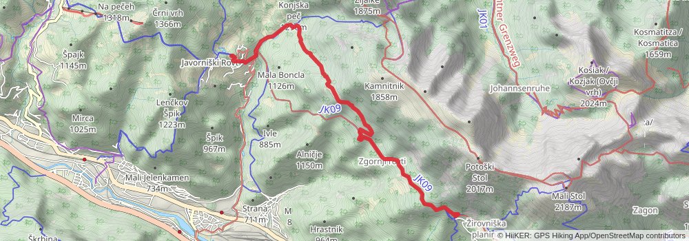 Karavanke Trail - Overall Trail stage 7 Map