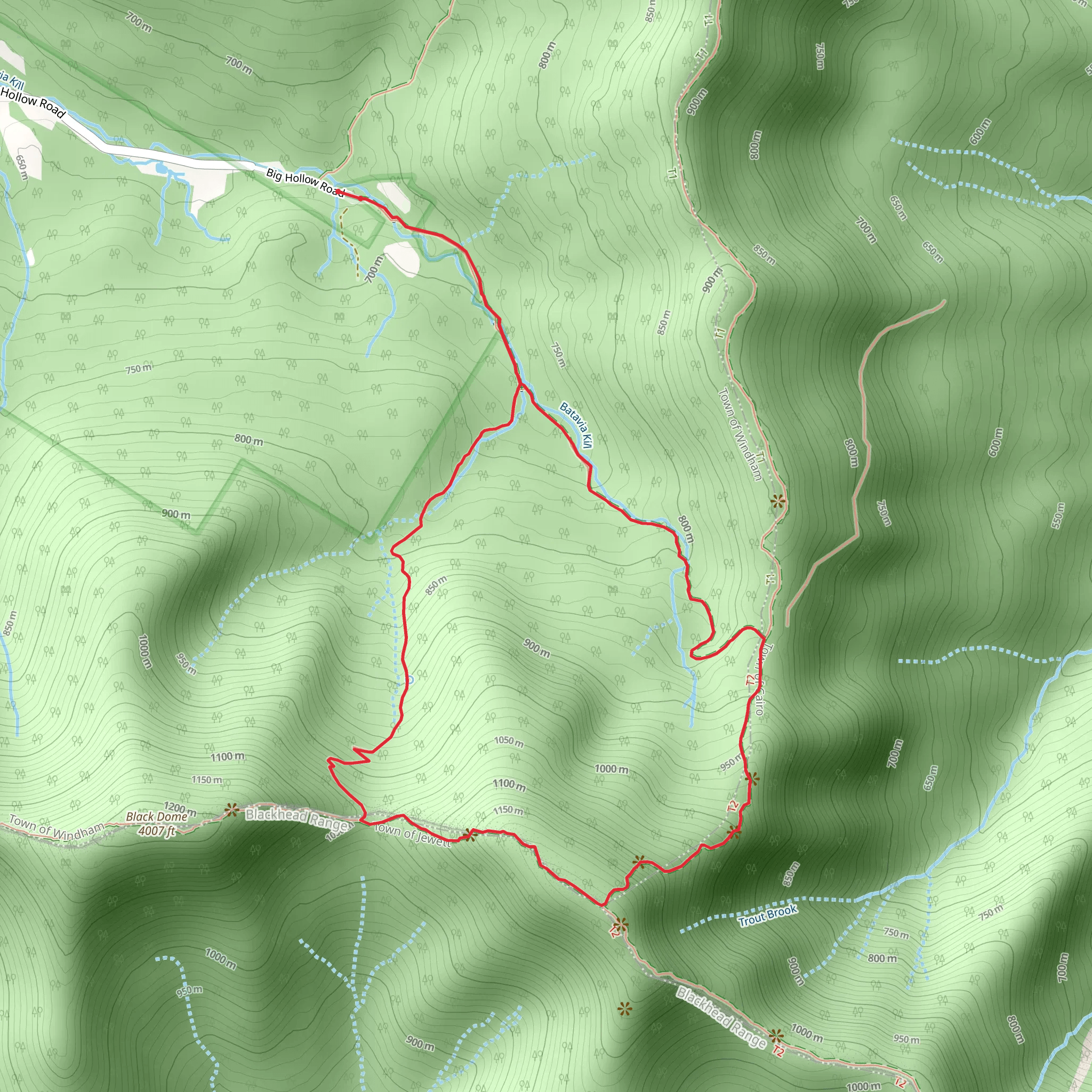 Mount Blackhead Loop from Big Hollow Road mobile static map