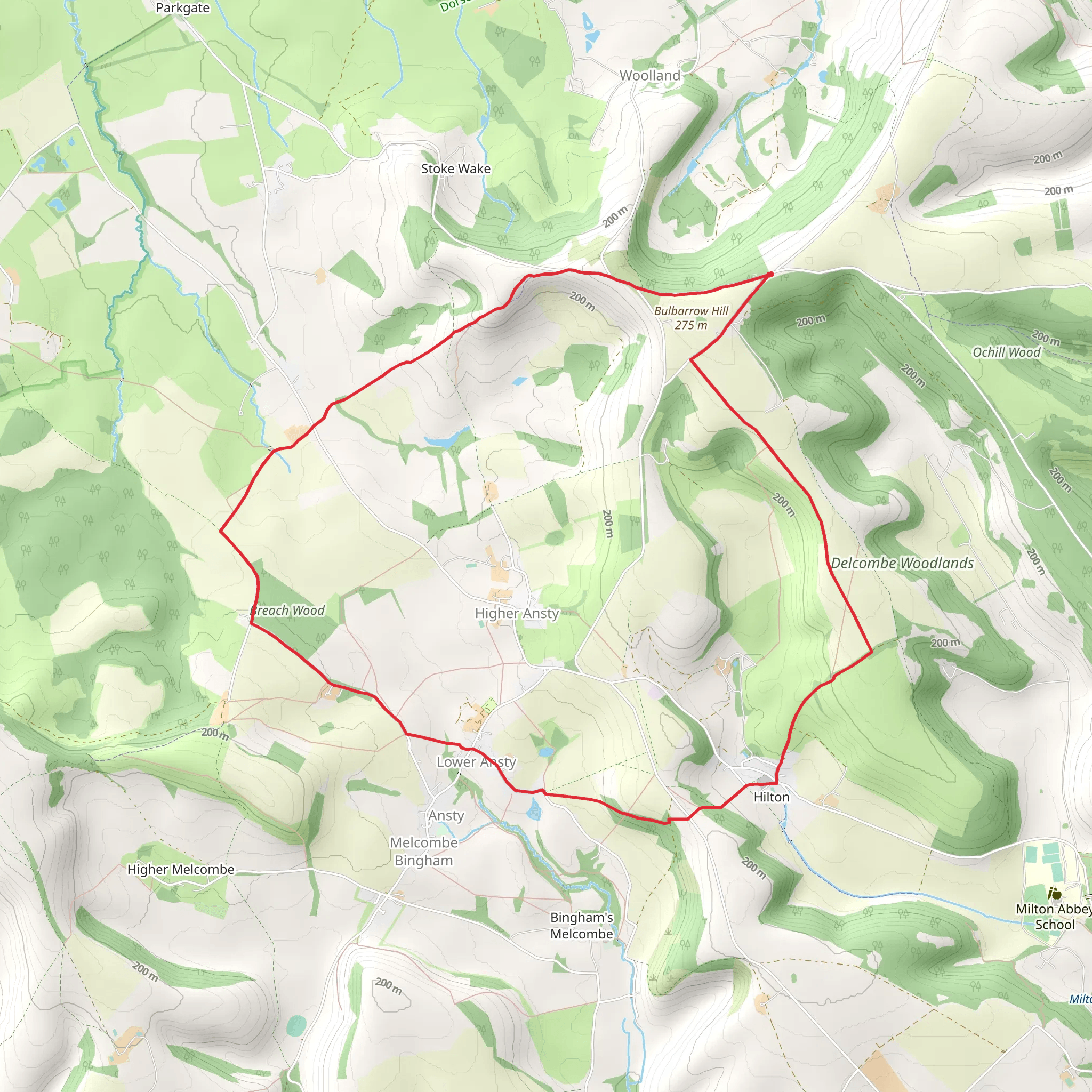 Rawlsbury Camp - Lower Ansty - Hilton and Bulbarrow mobile static map