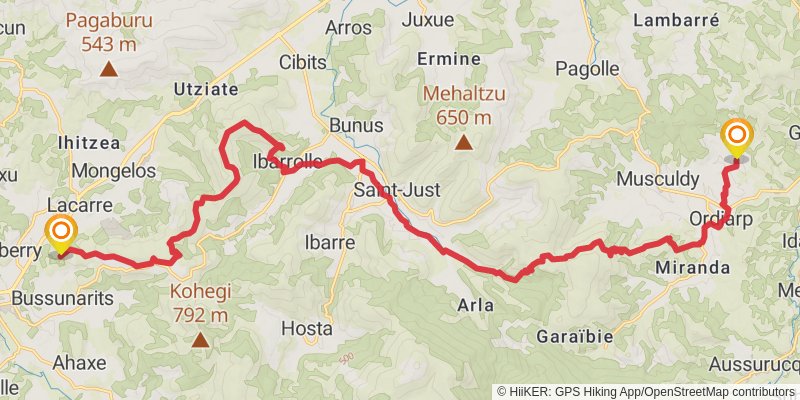 GR 78 - Sentier de Piémont stage 27 Map