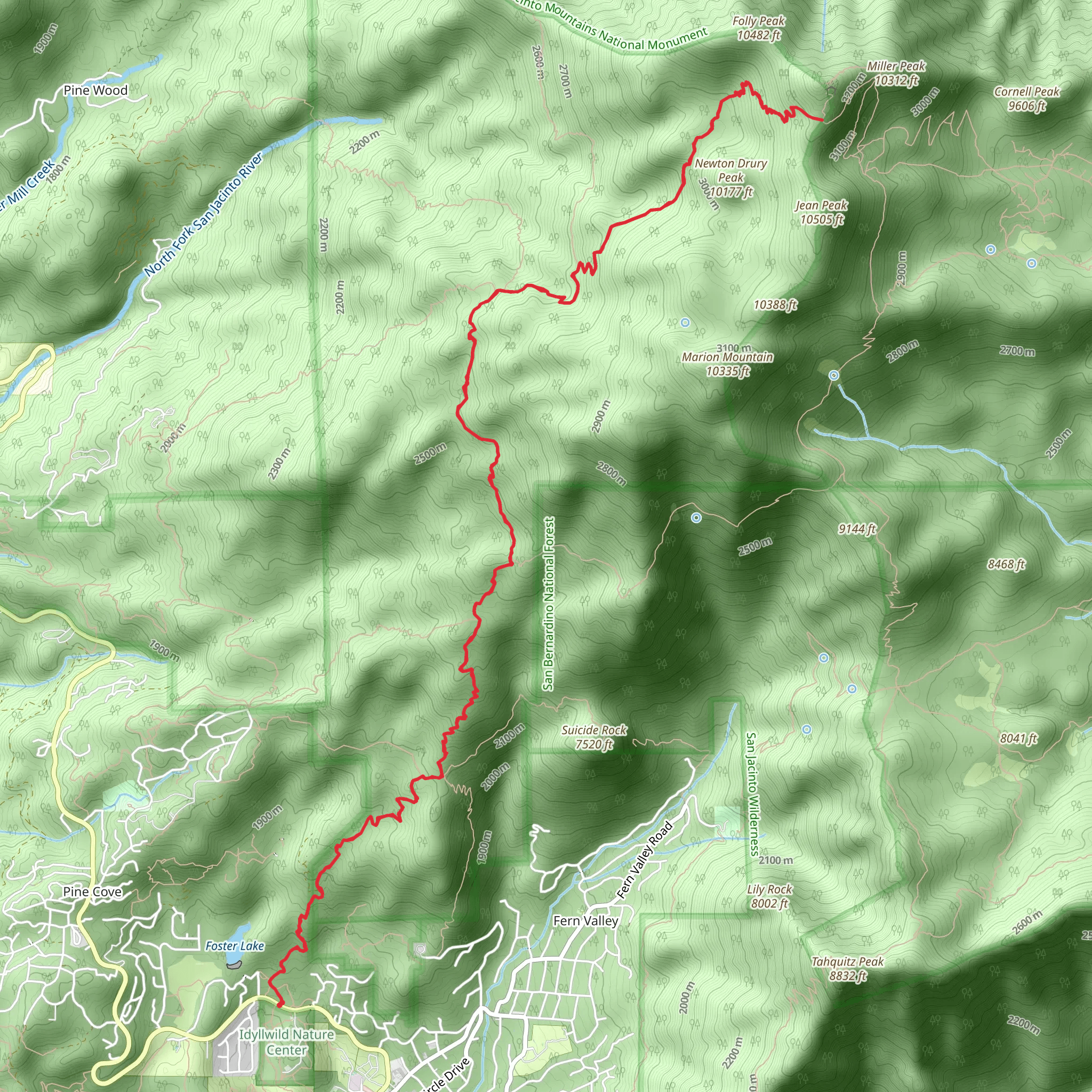 Deer Springs Trail - Long mobile static map