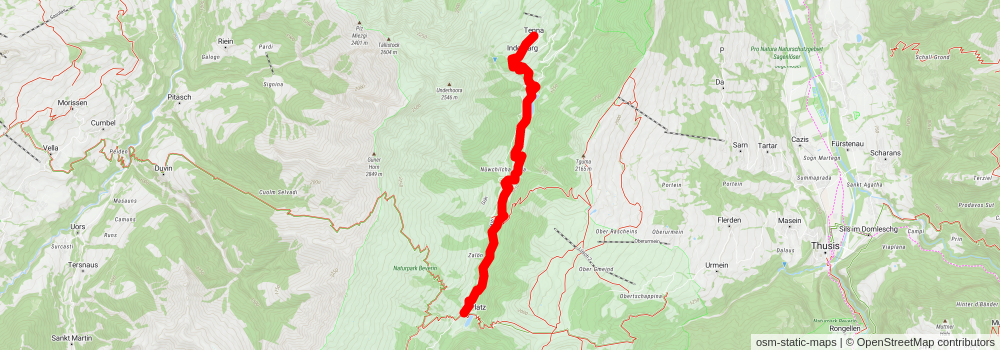 Walserweg Safiental stage 2 Map